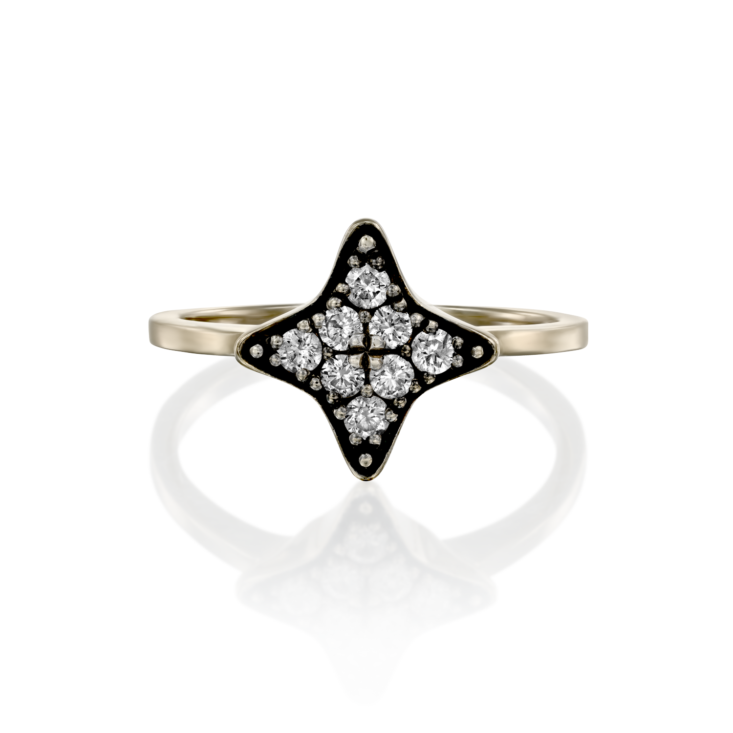 Cassiopeia Gold Ring White Diamonds