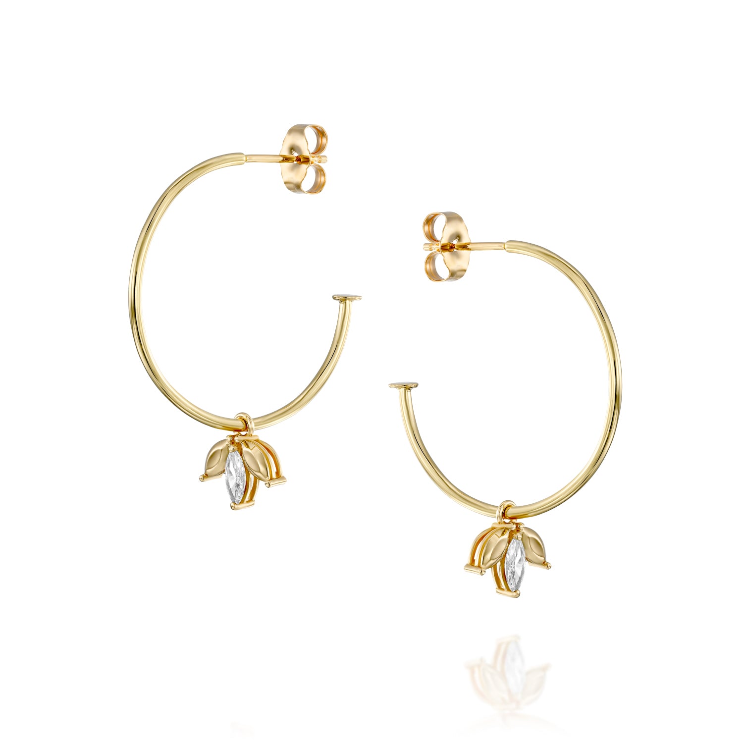 Du Barry Hoop Earring White Diamonds