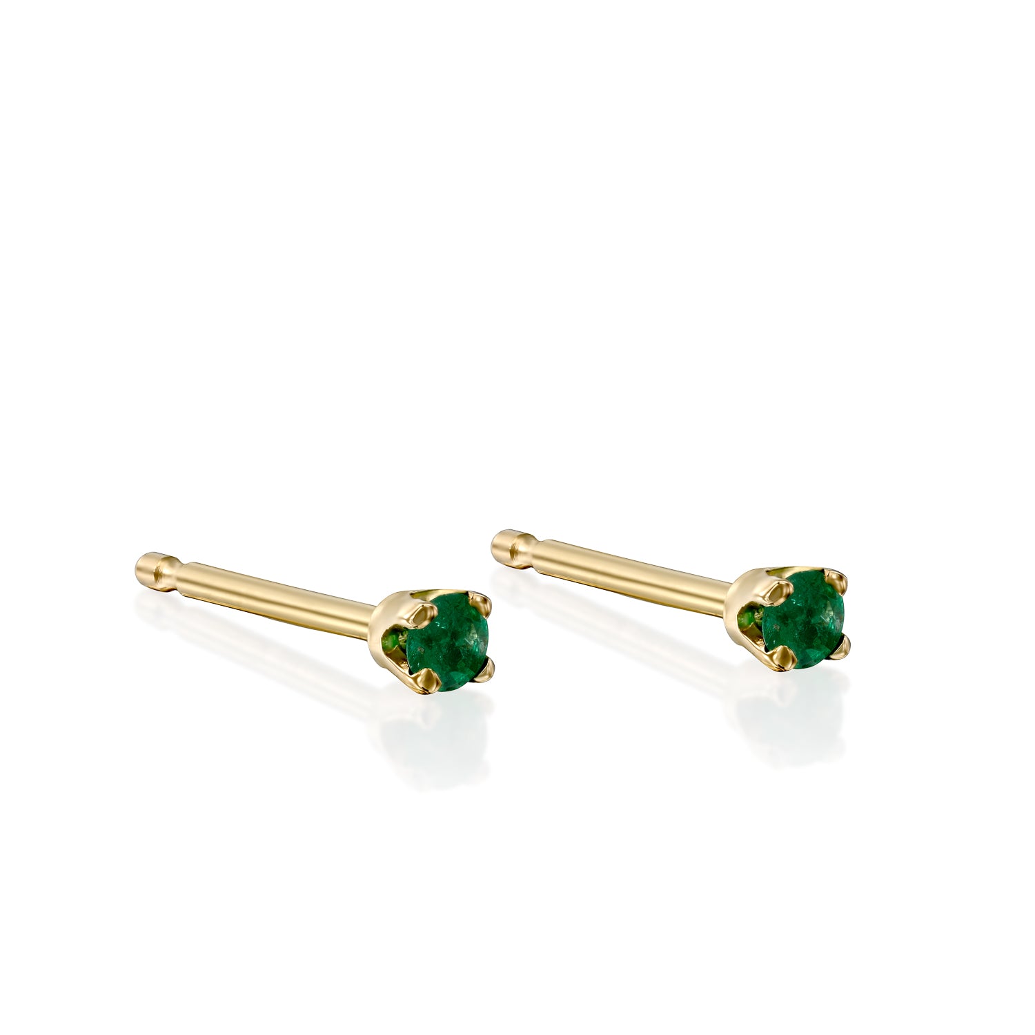 Martina Gold Earring 2mm Emerald