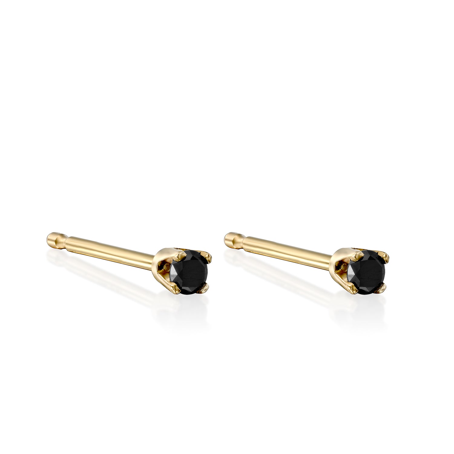 Martina Gold Earring 2mm Black Diamond