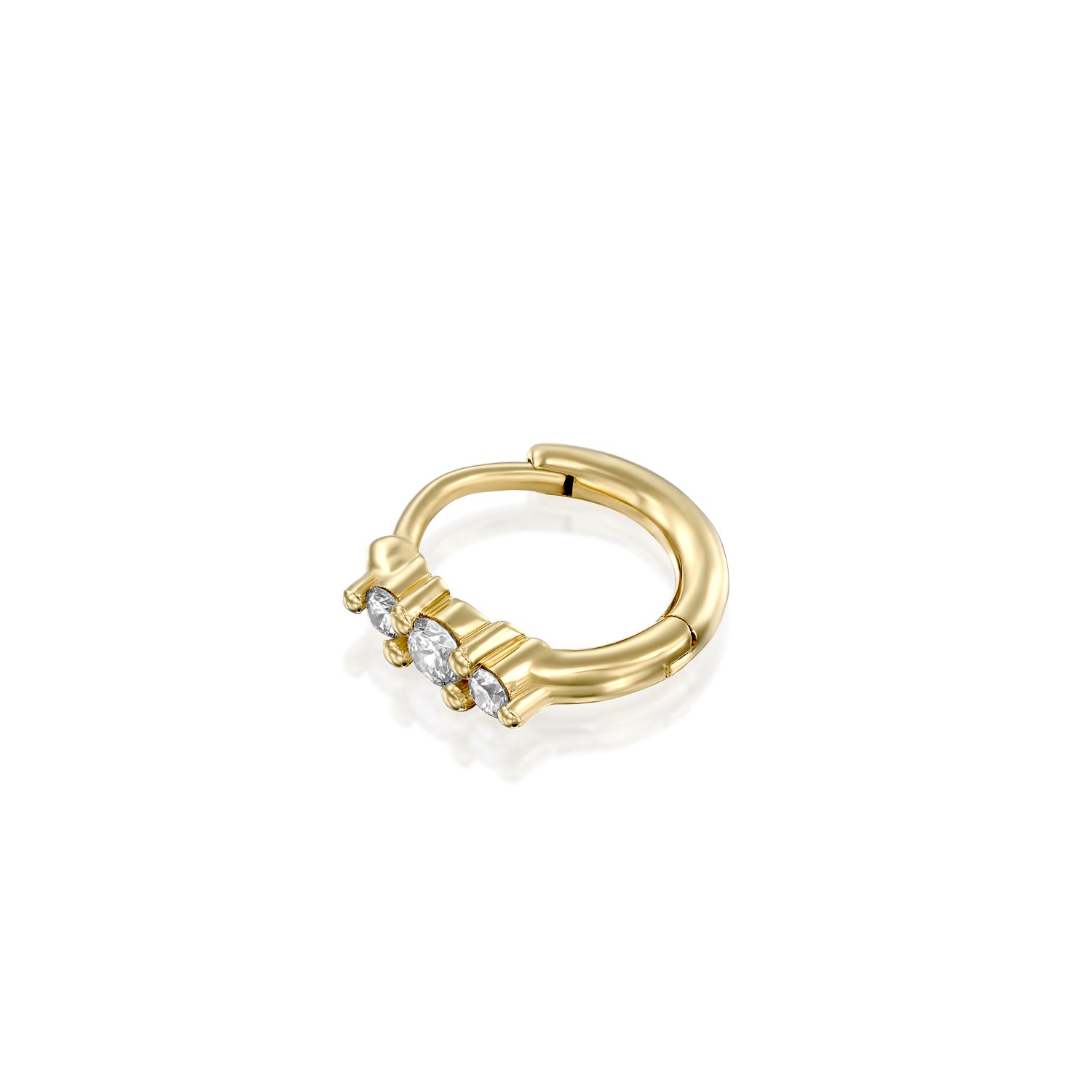 Audrey Mini Hoop Earring with White Diamonds