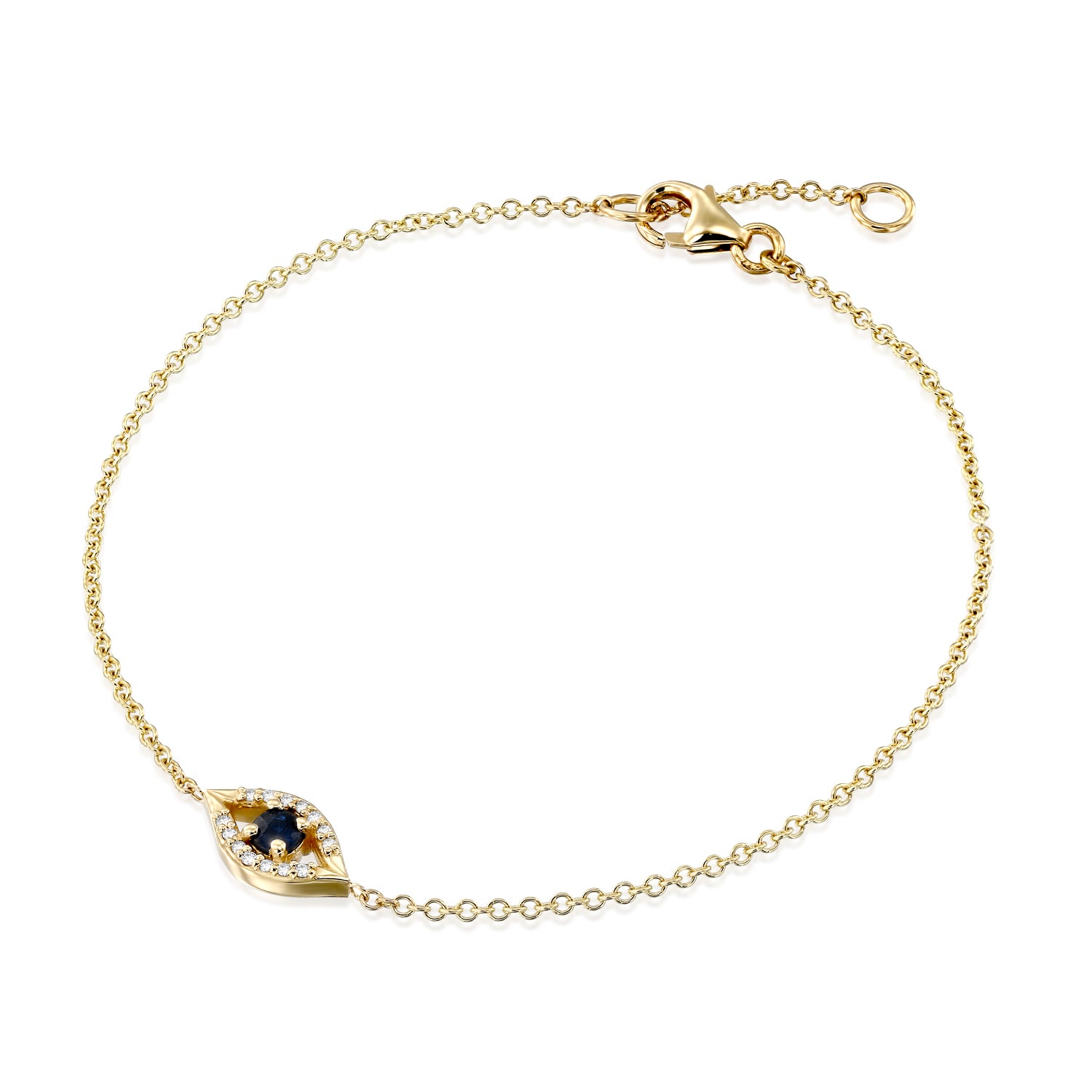 Evil Eye Gold Bracelet Sapphire and Diamonds