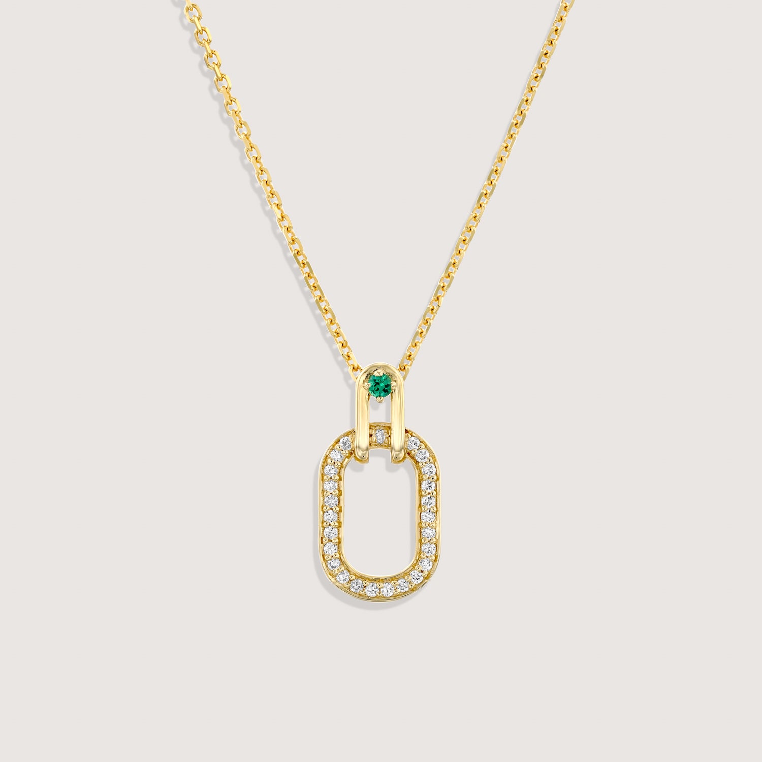 Necklace 01 - Emerald & White Diamonds