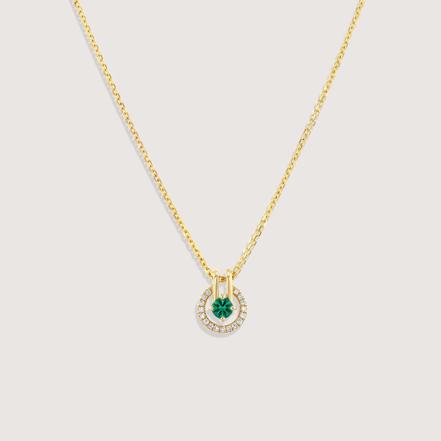 Necklace 03 - Emerald & White Diamonds