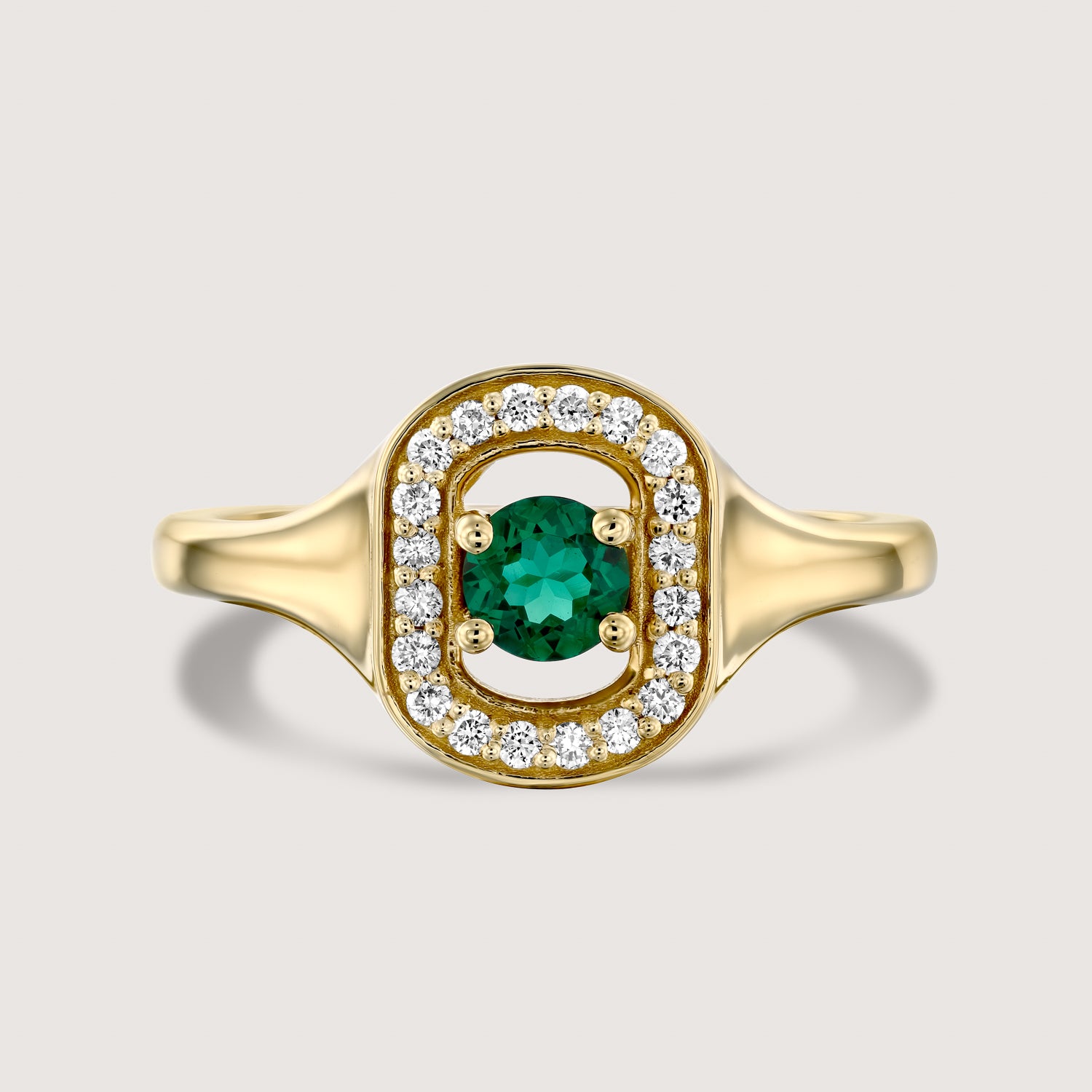 Ring 05 - Emerald & White Diamonds