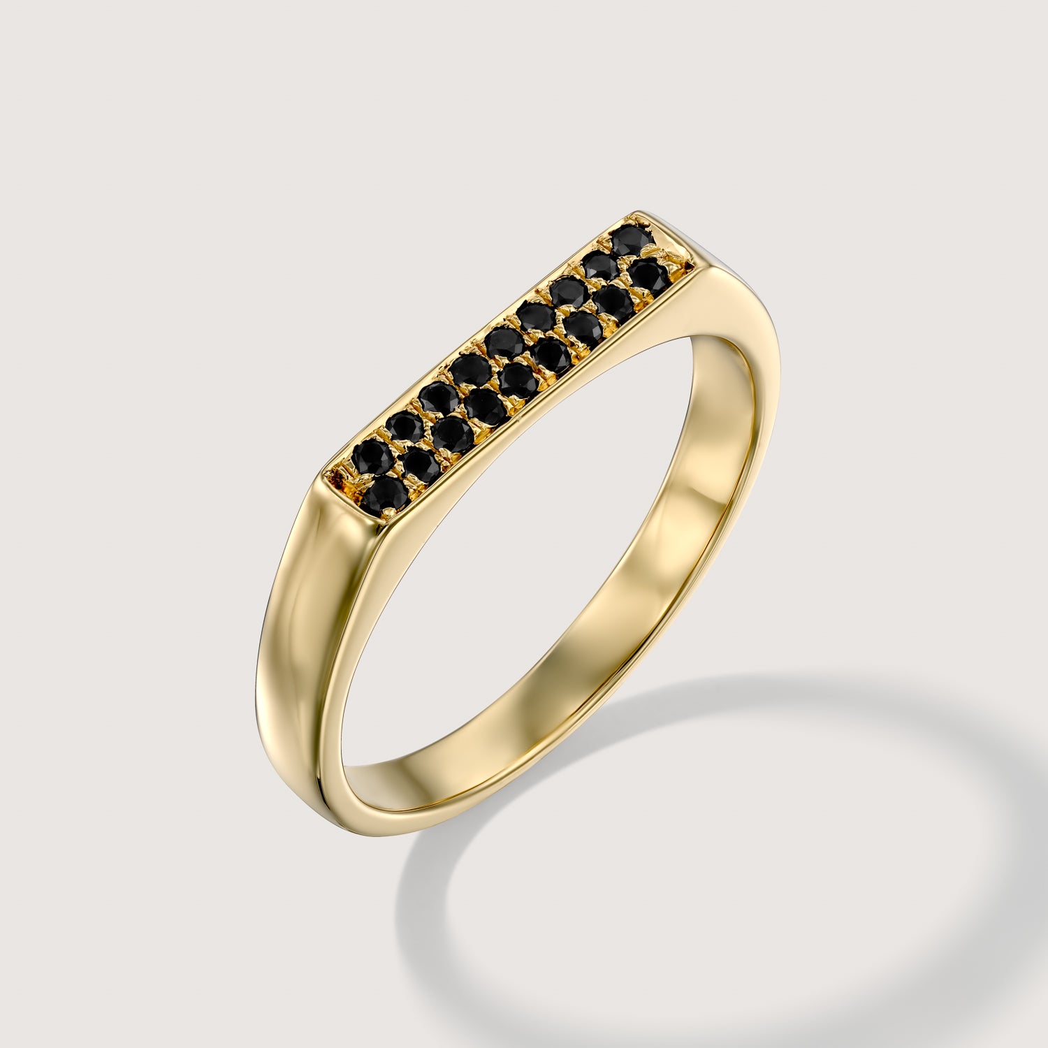 Charlotte Gold Ring Black Diamonds