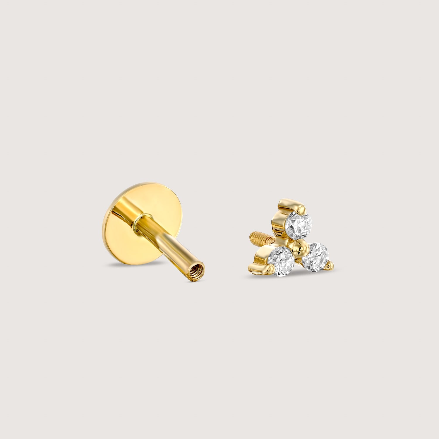 Mini Grace Piercing Earring With White Diamonds
