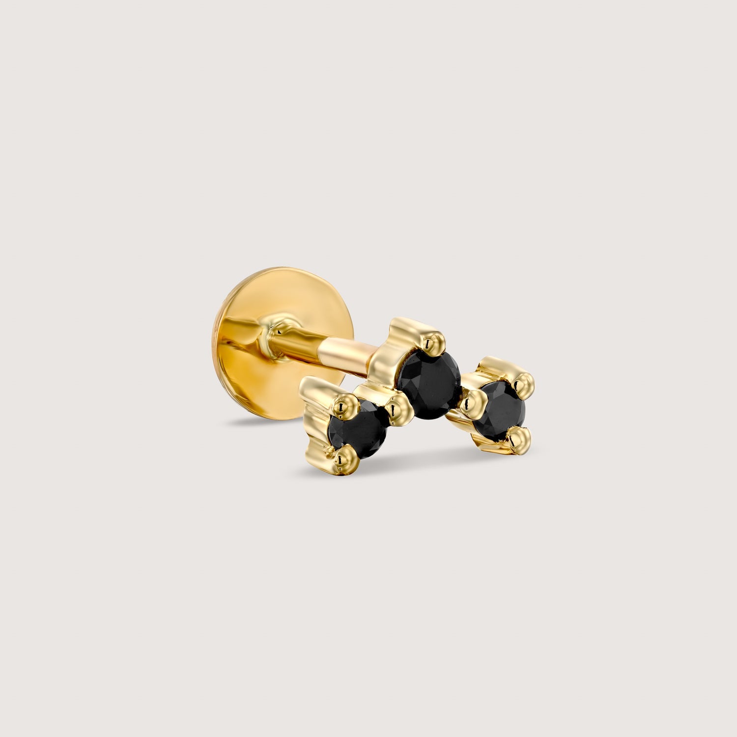 Frida Piercing Earring With Black Diamonds