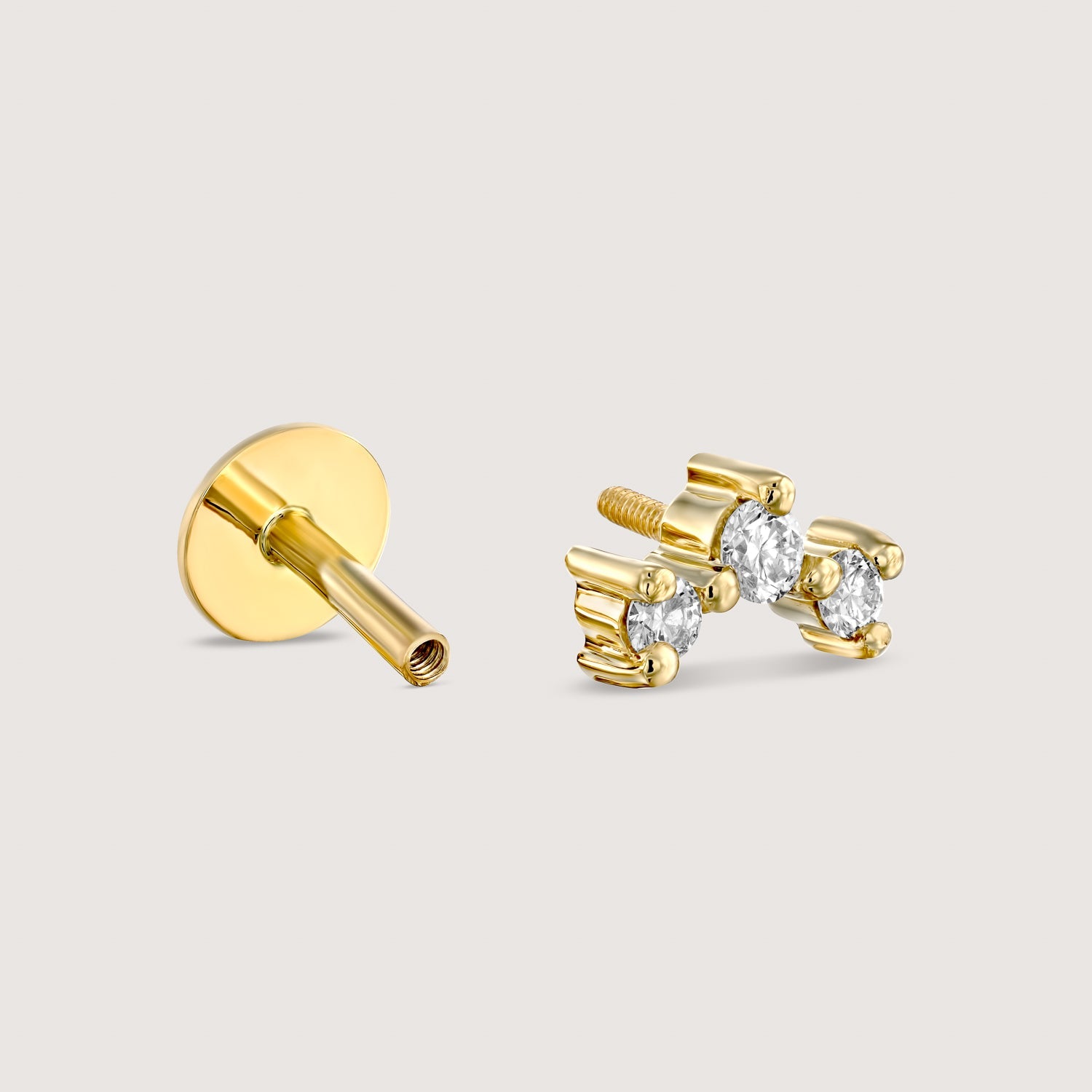 Frida Piercing Earring With White Diamonds