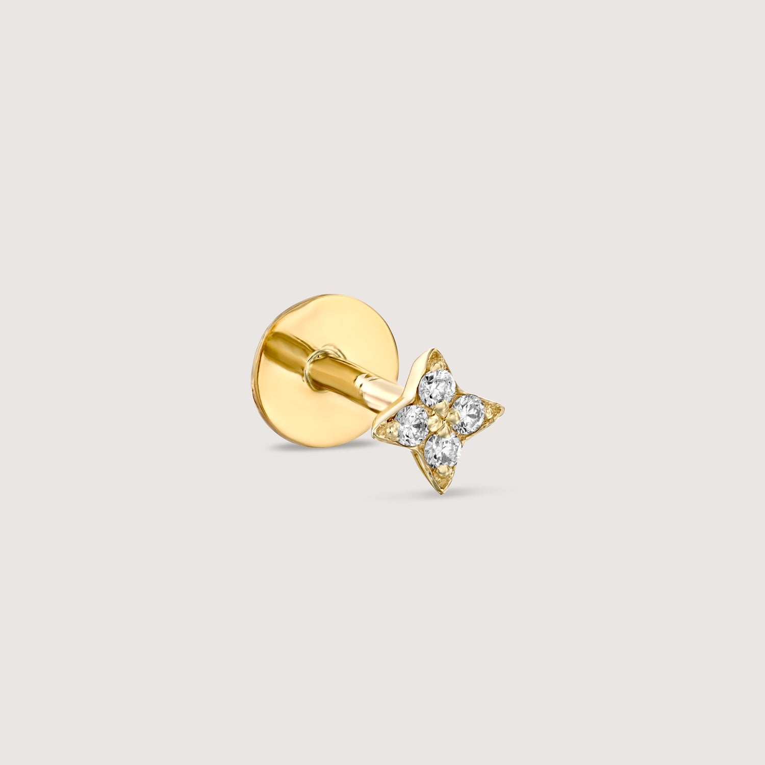 Mini Venus Gold Piercing Earring White Diamonds