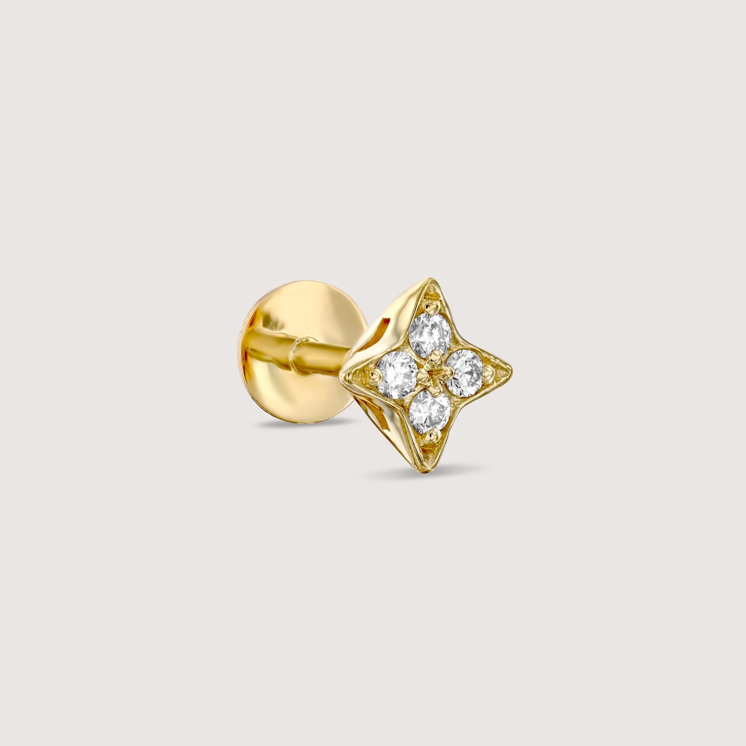 Venus Piercing Gold Earring White Diamonds