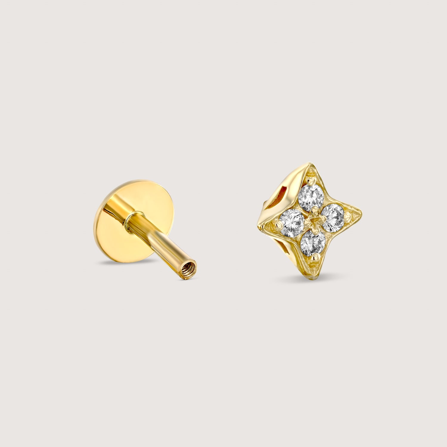 Venus Piercing Gold Earring White Diamonds