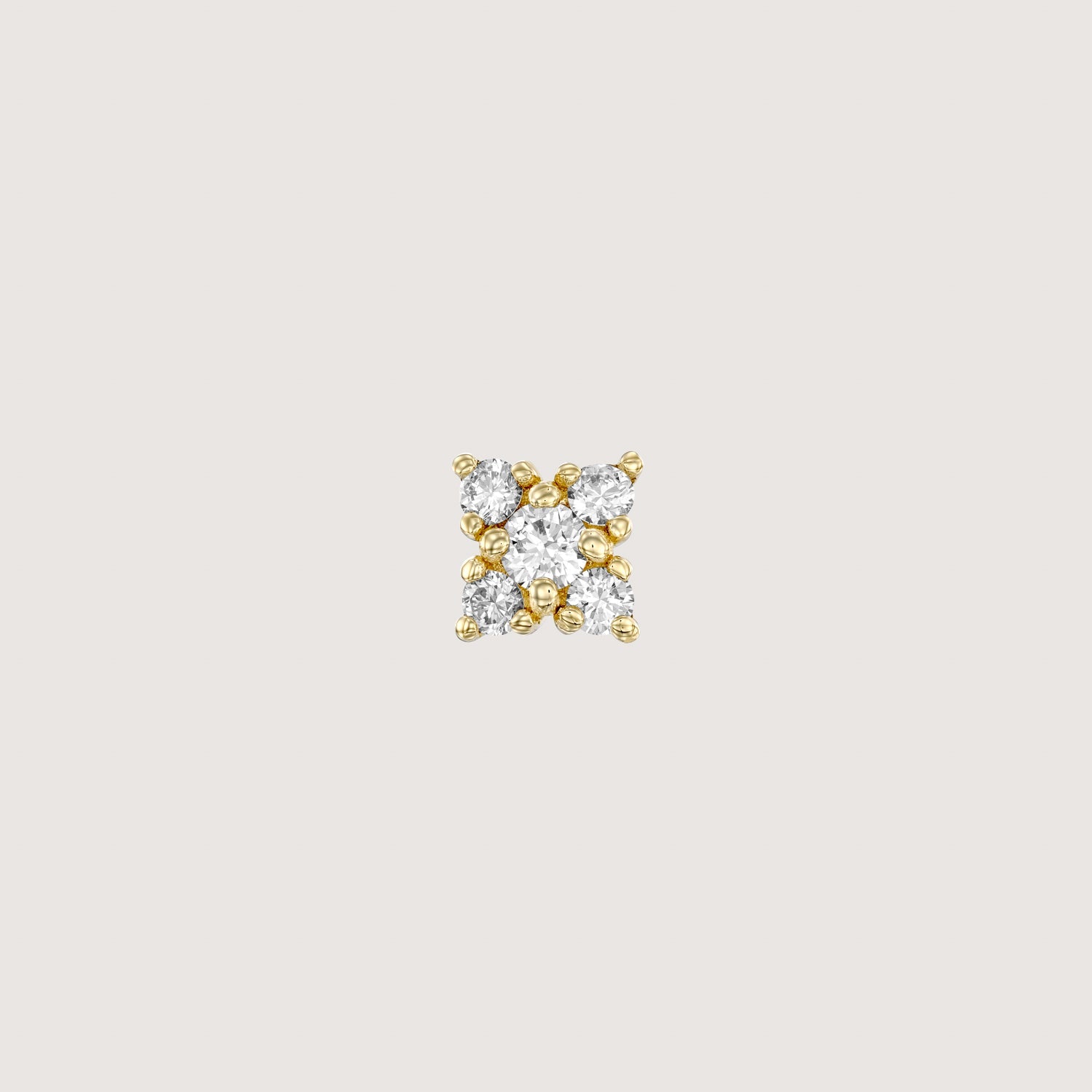 Mini Eliana Piercing Earring With White Diamonds