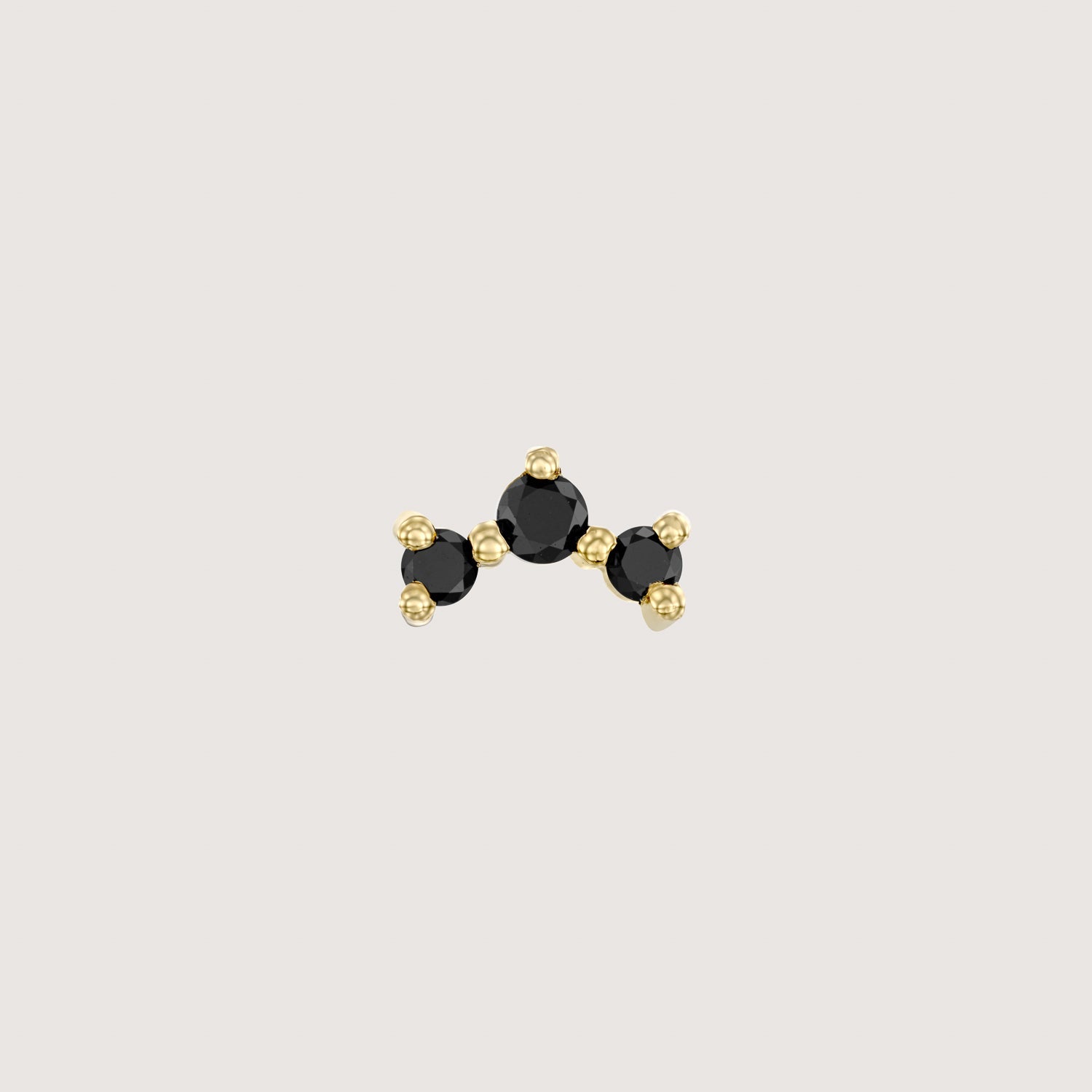 Frida Piercing Earring With Black Diamonds