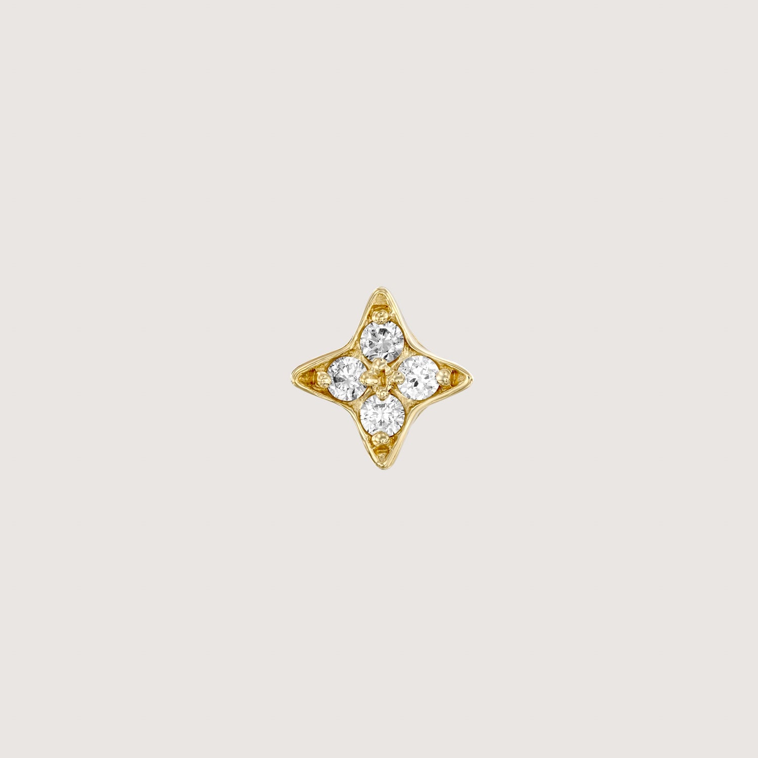 Venus Piercing Gold Earring White Diamonds