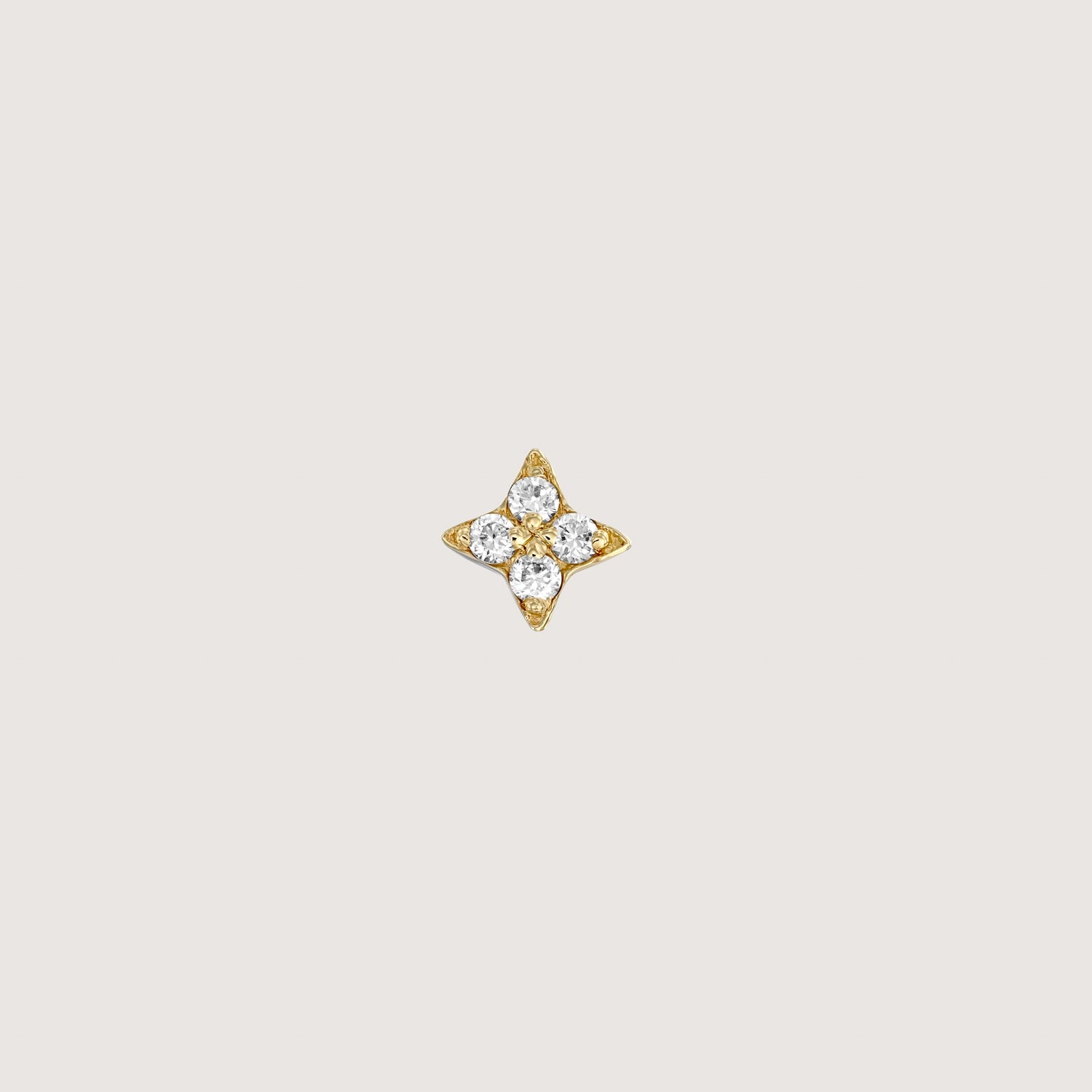 Mini Venus Gold Piercing Earring White Diamonds
