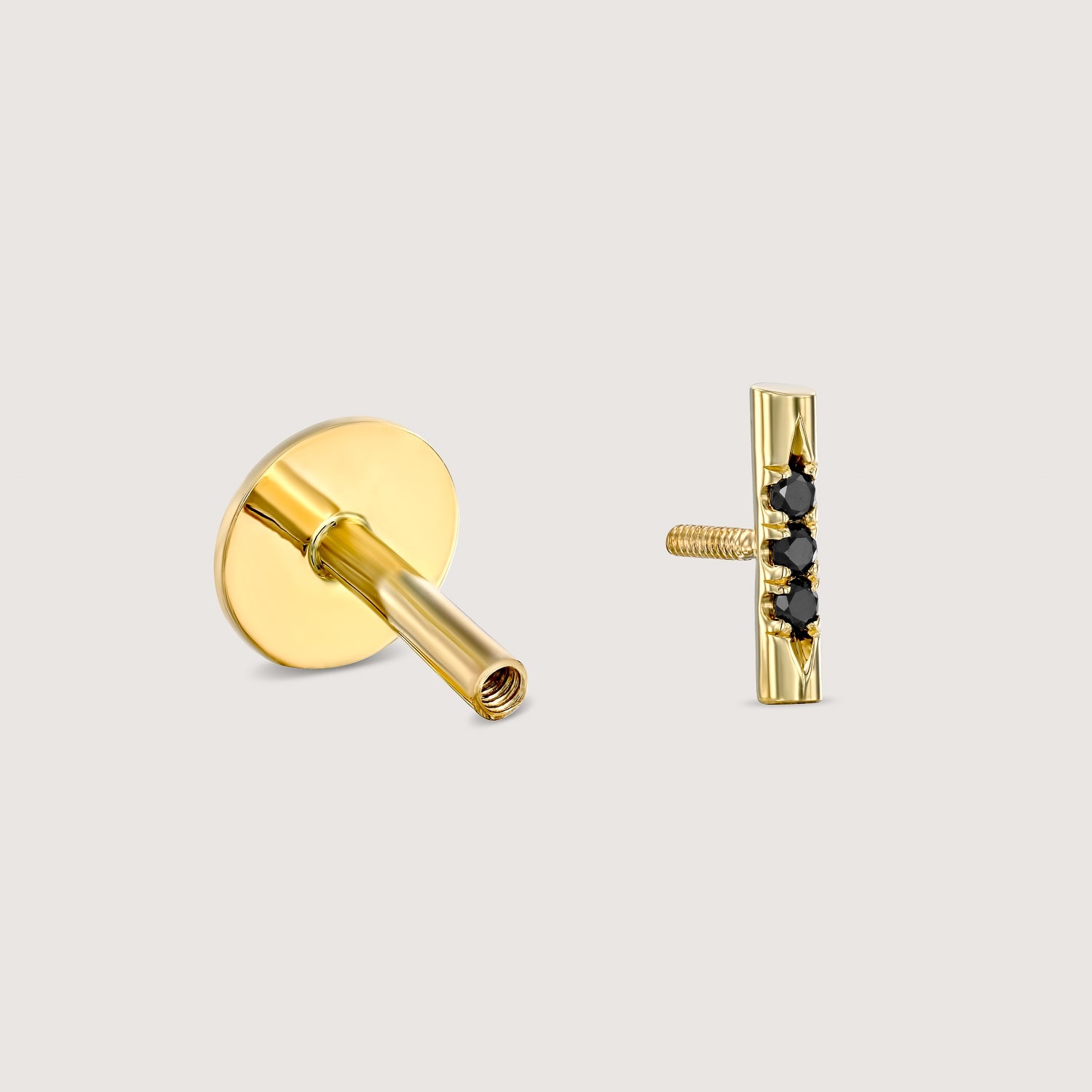 Valerie Piercing Earring Black Diamonds