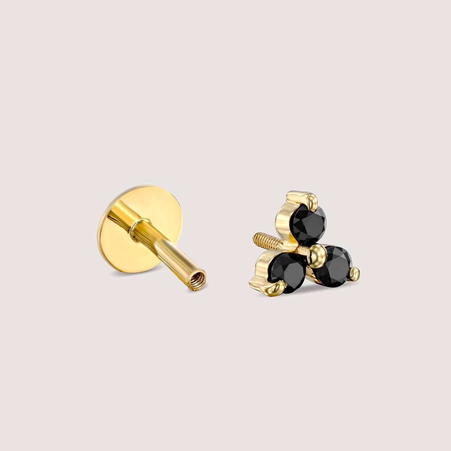 Grace Piercing Earring With Black Diamonds