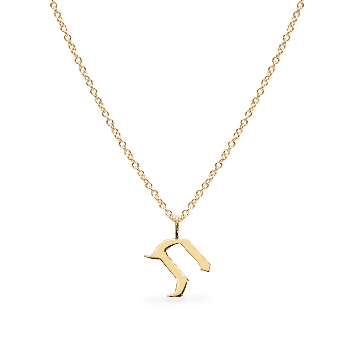 solid gold hebrew letter ת
