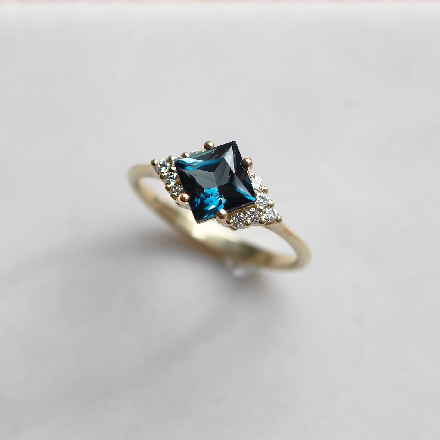 Juliette Ring With Diamonds and Blue Topaz
