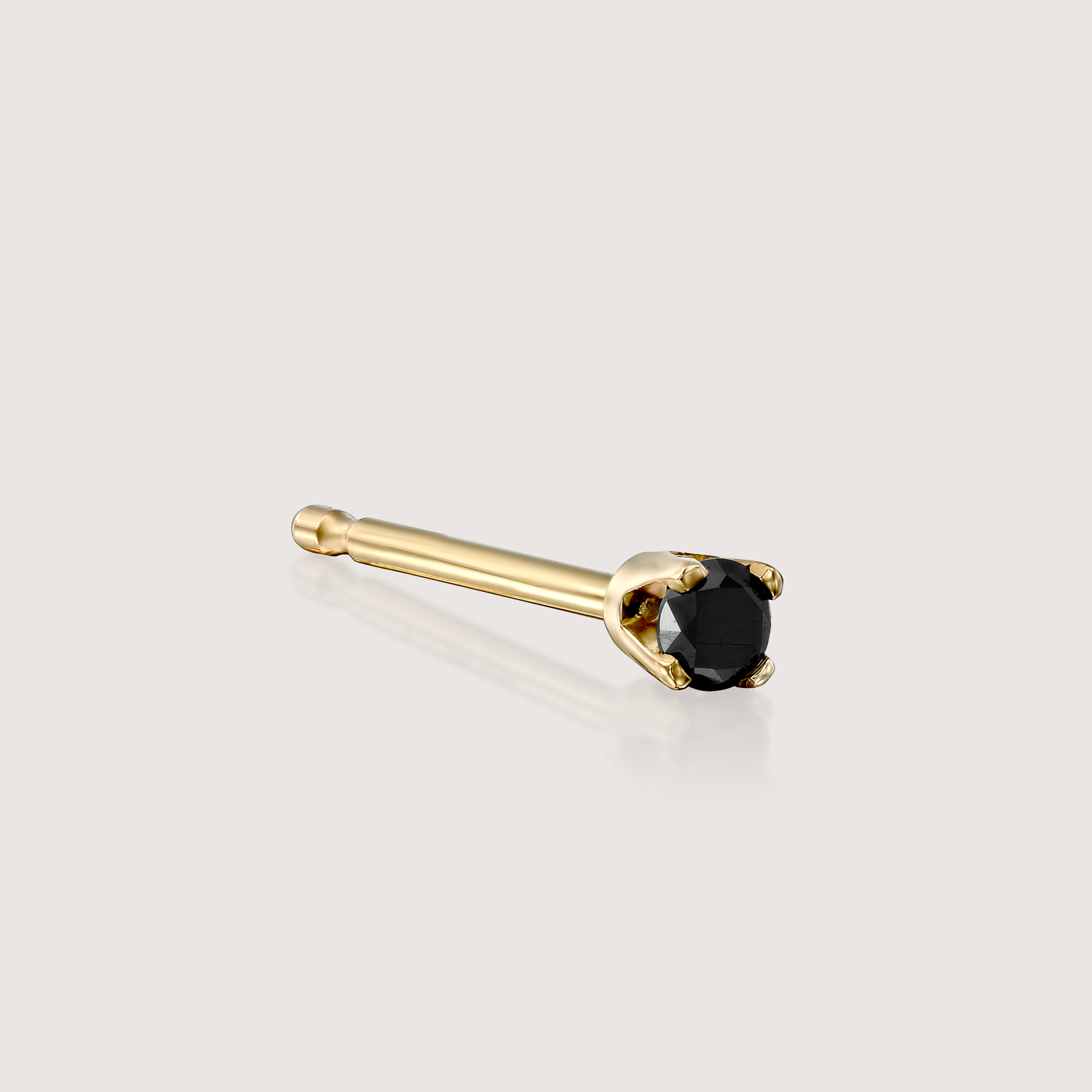 Martina Gold Earring 2mm Black Diamond