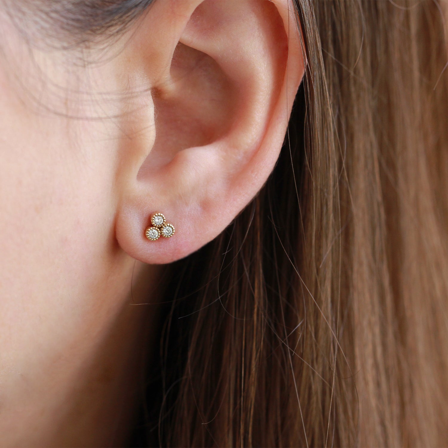 Henrietta Gold Earring White Diamonds