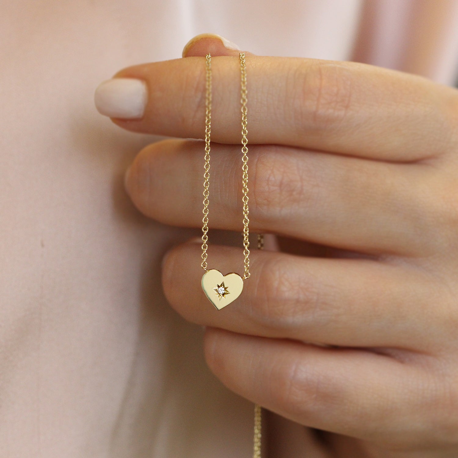 Heart Necklace White Diamond