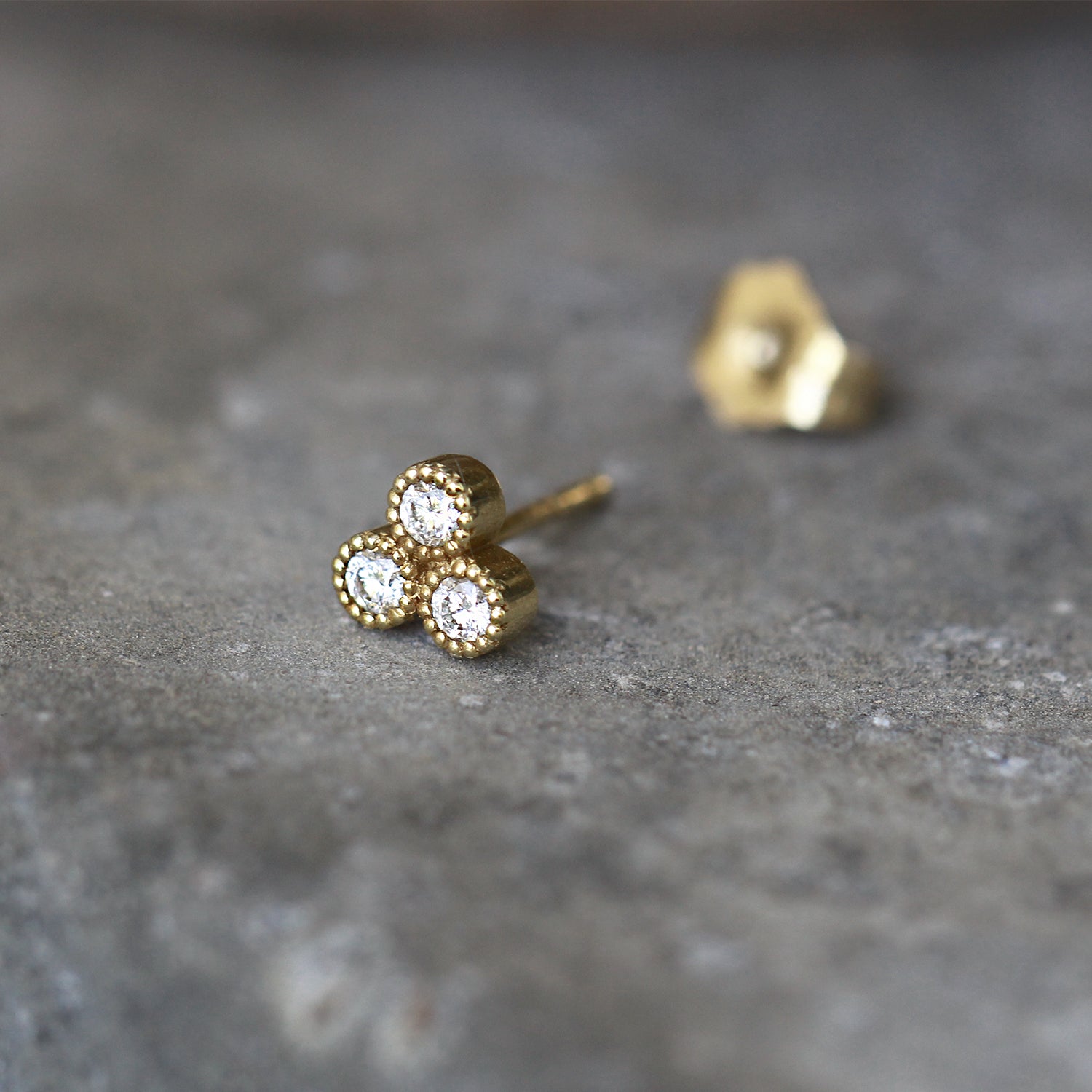 Henrietta Gold Earring White Diamonds