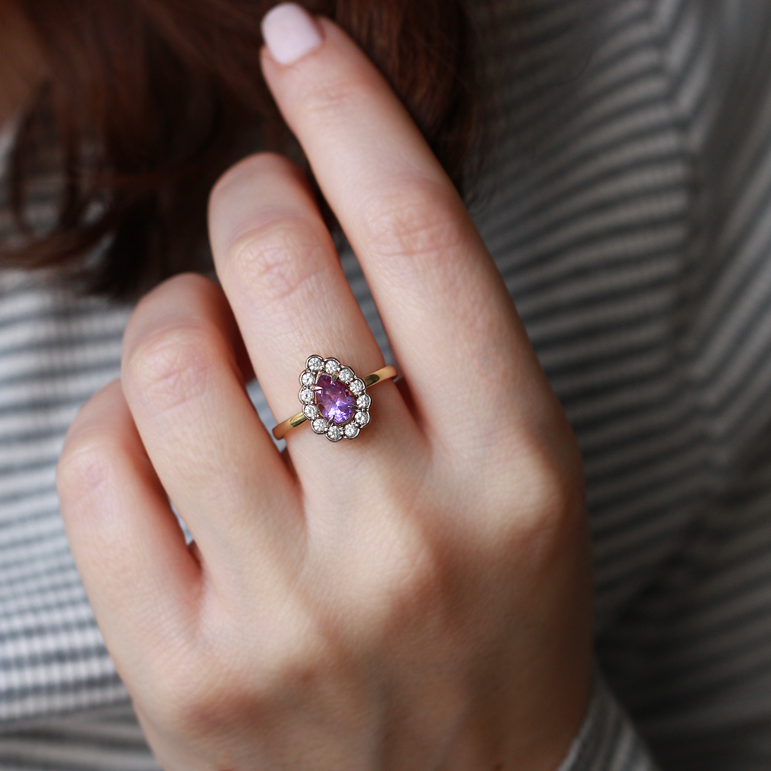 Marie Antoinette Ring With Amethyst