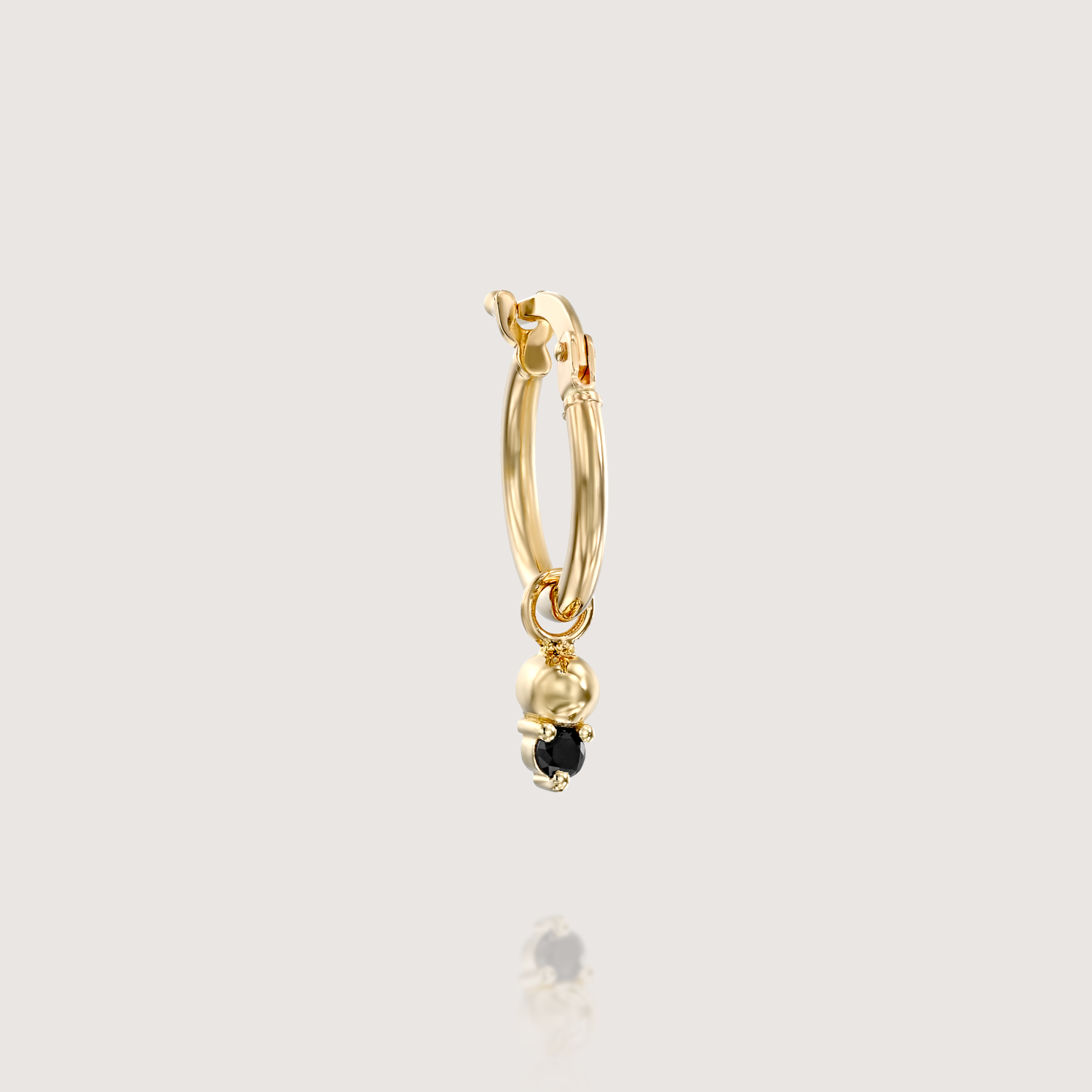 Hoop & Marie gold earring Black diamond