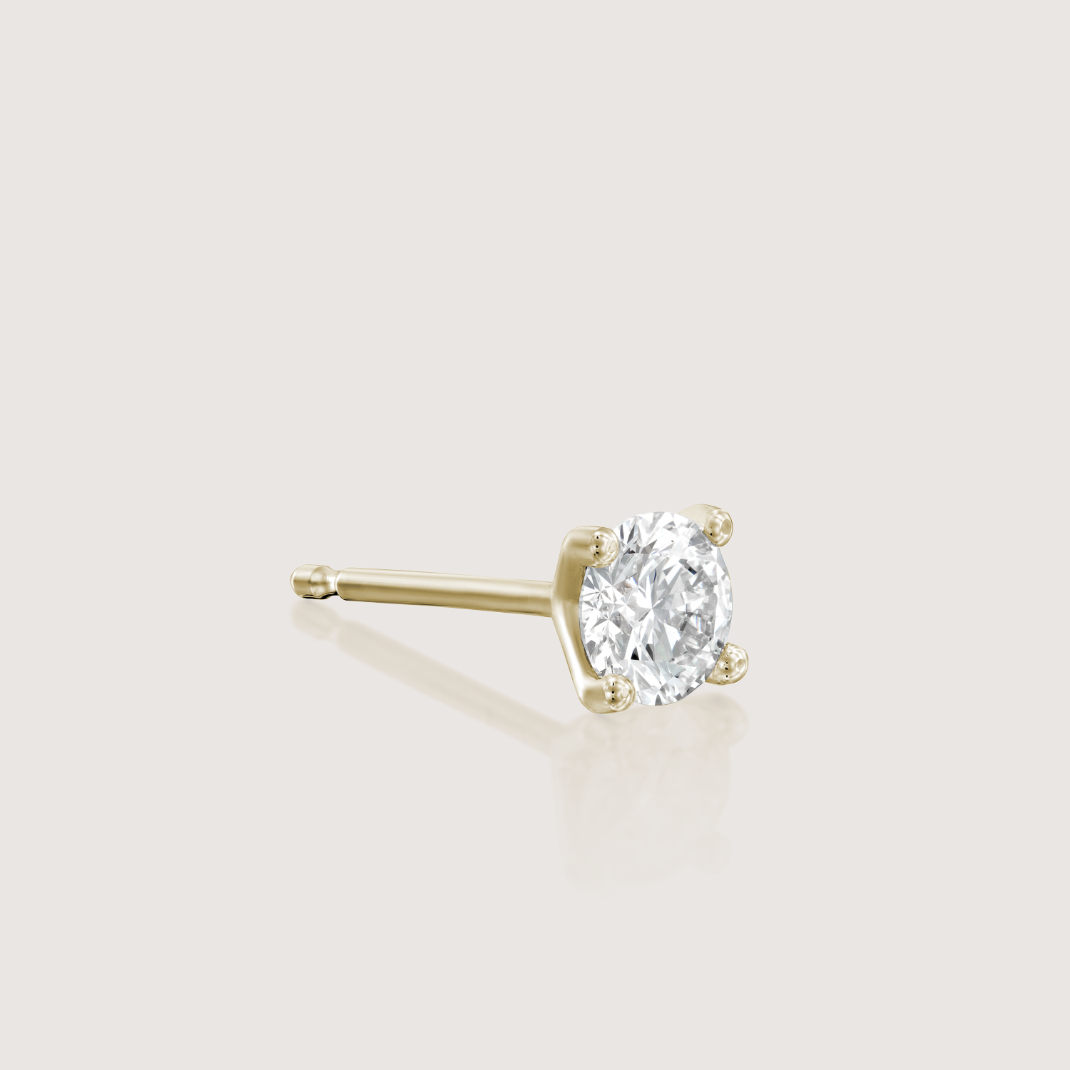 Martina Gold earring 4mm White Diamond