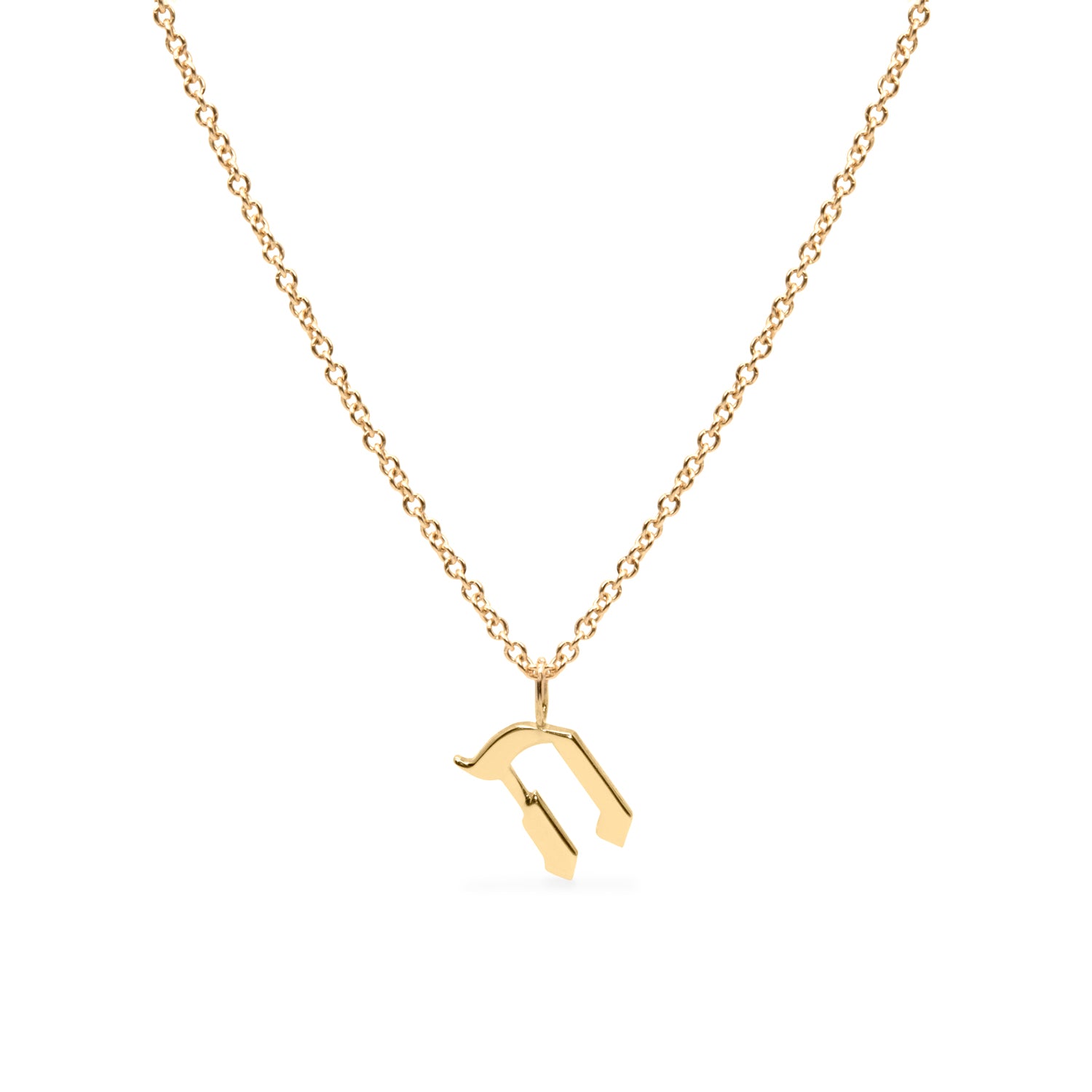 solid gold hebrew letter ה
