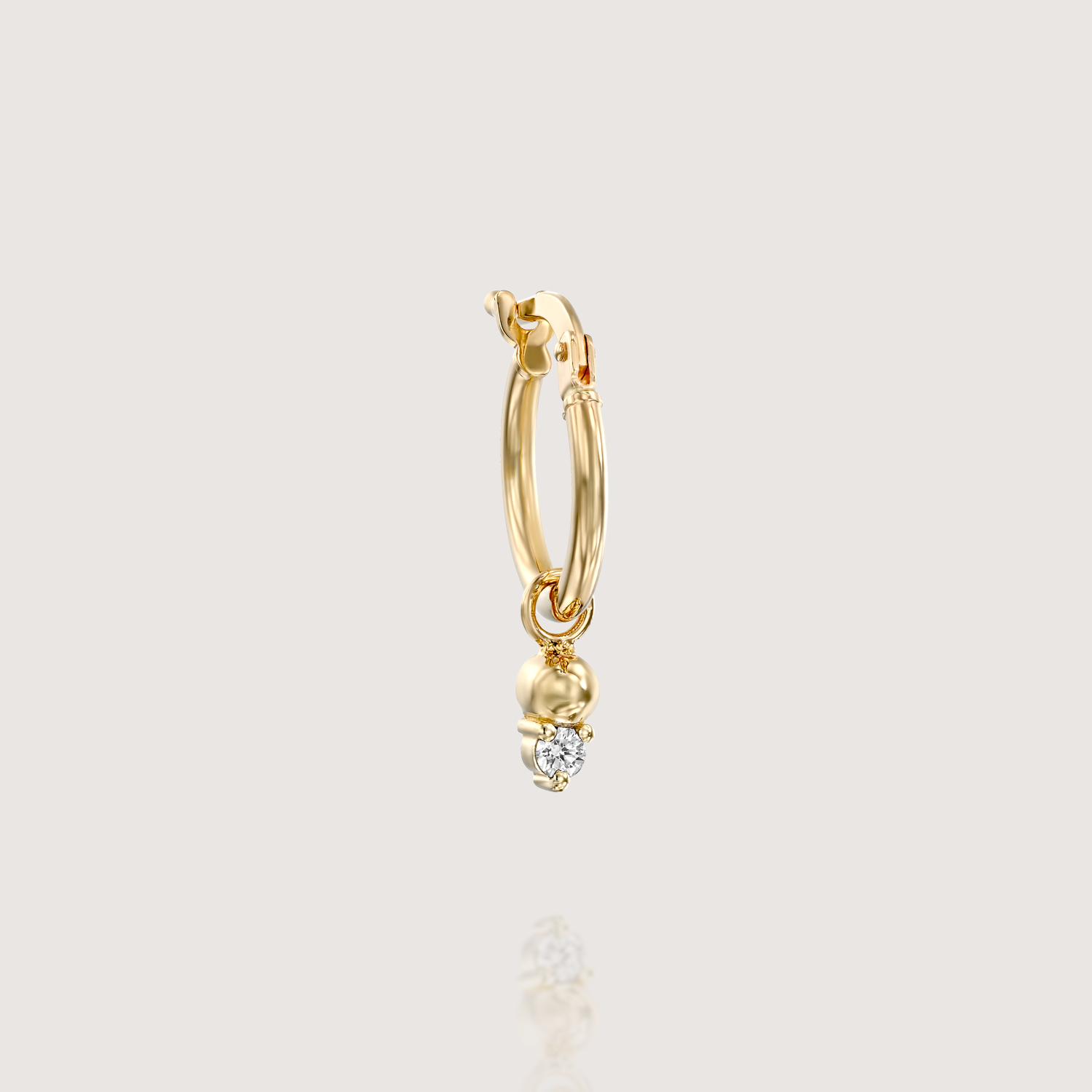 Hoop & Marie gold earring White diamond