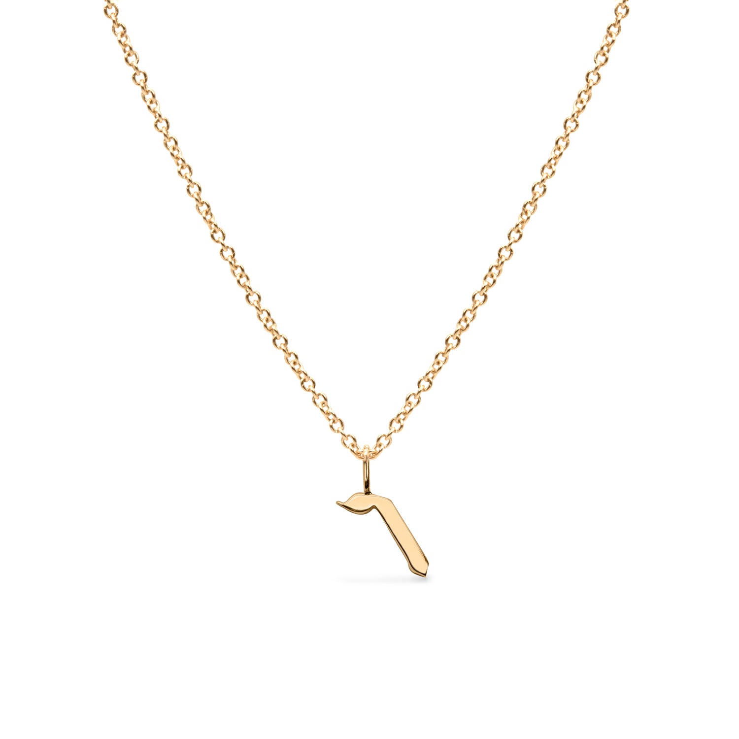 solid gold hebrew letter ו