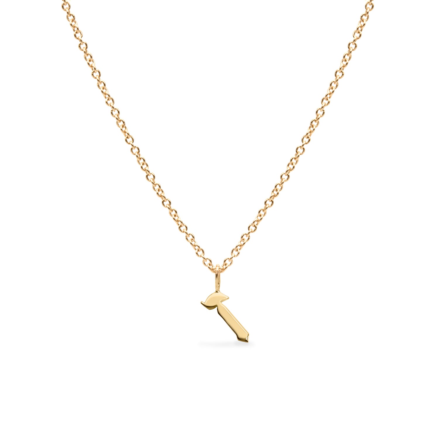 solid gold hebrew letter ז