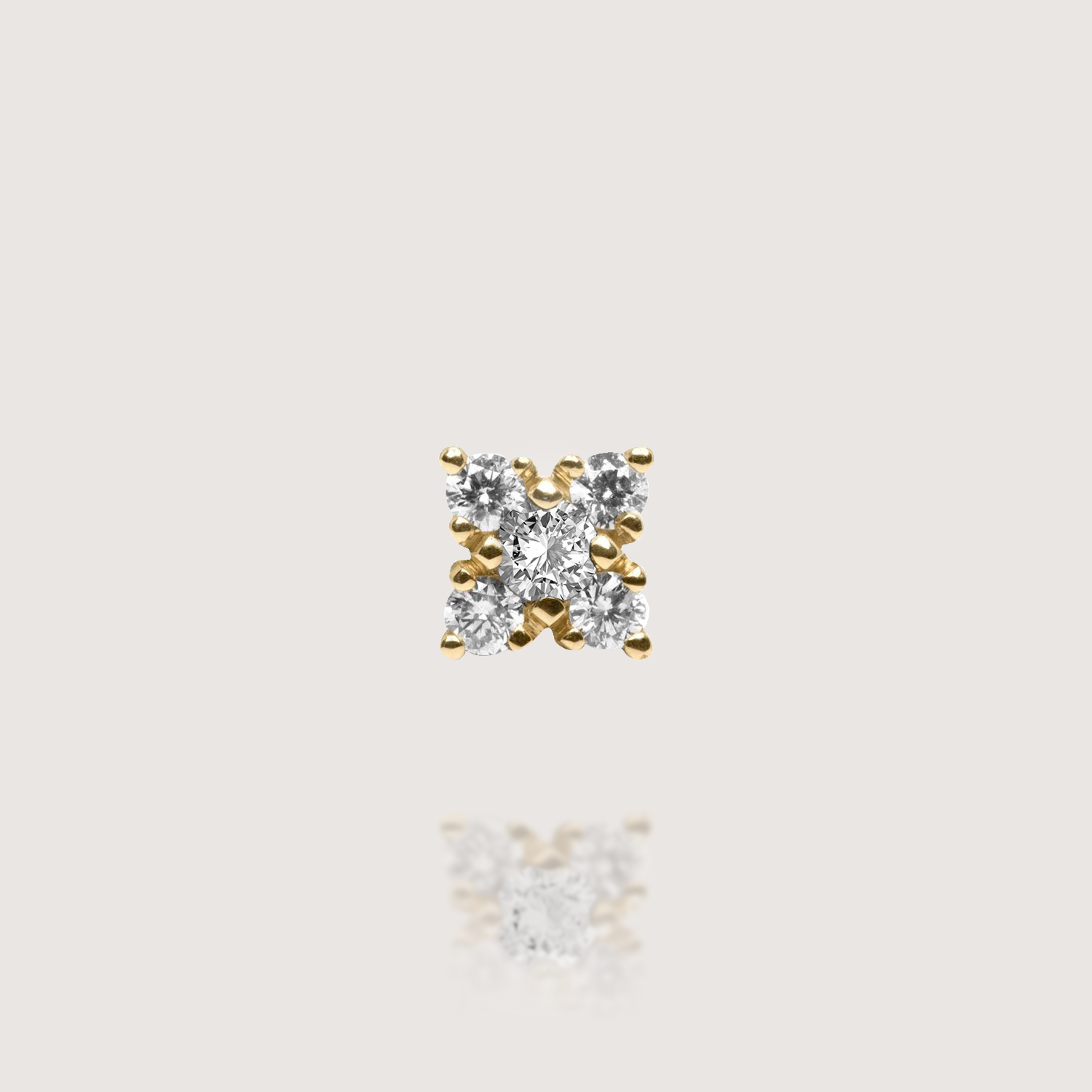 Mini Eliana Gold Earring White Diamonds