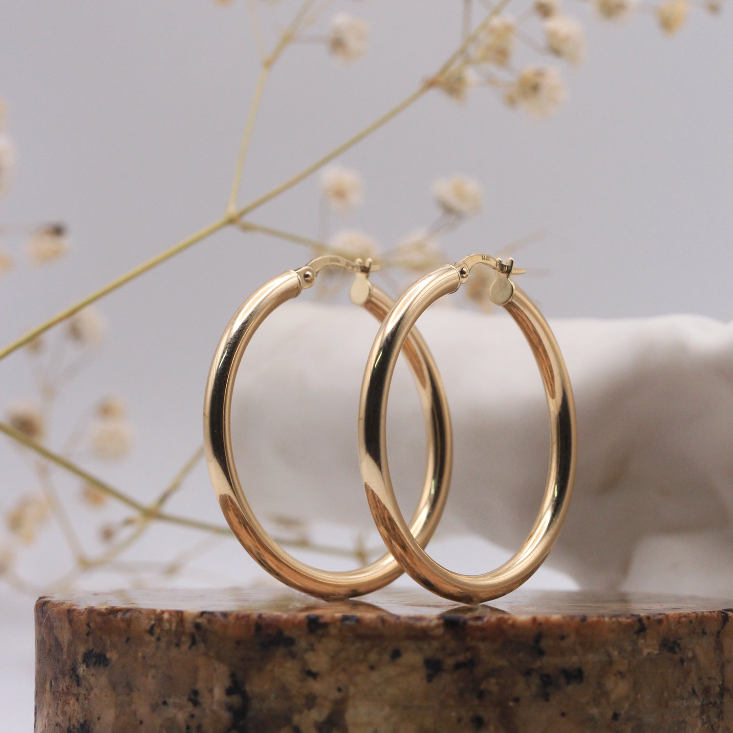 Brandy Gold Hoop Earring 35 mm