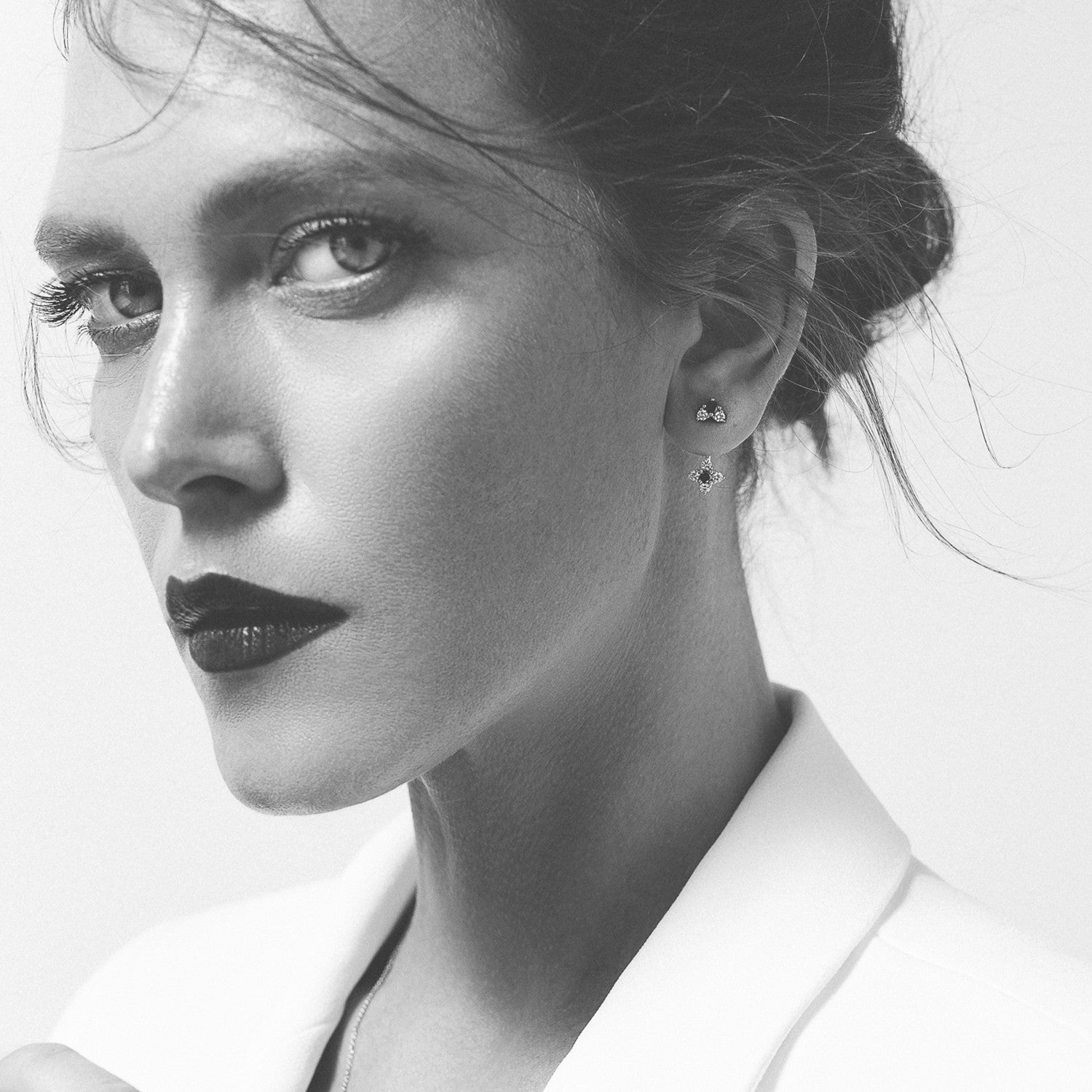 gold hanging earrings with diamonds