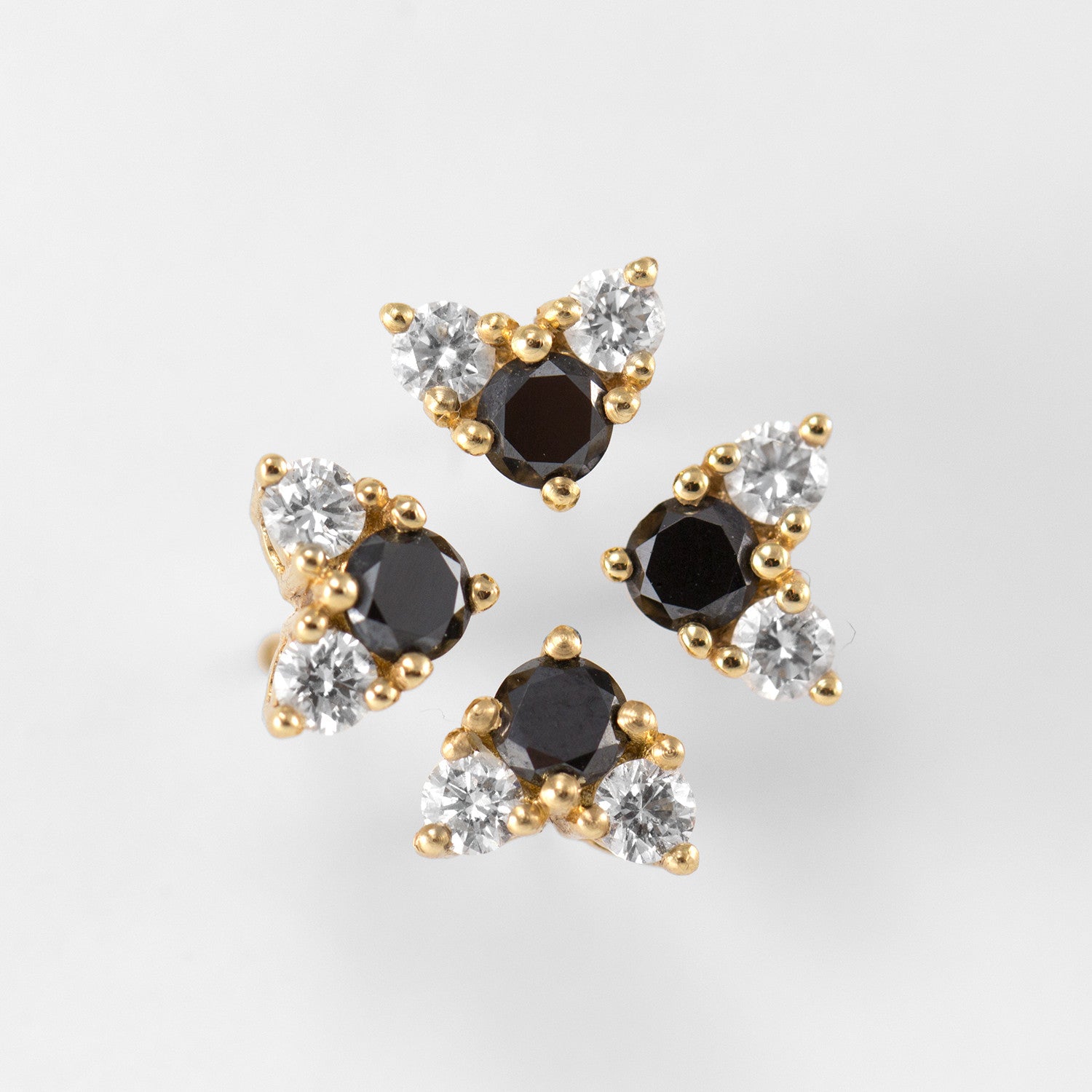 Tatiana Gold Earring Black Diamonds