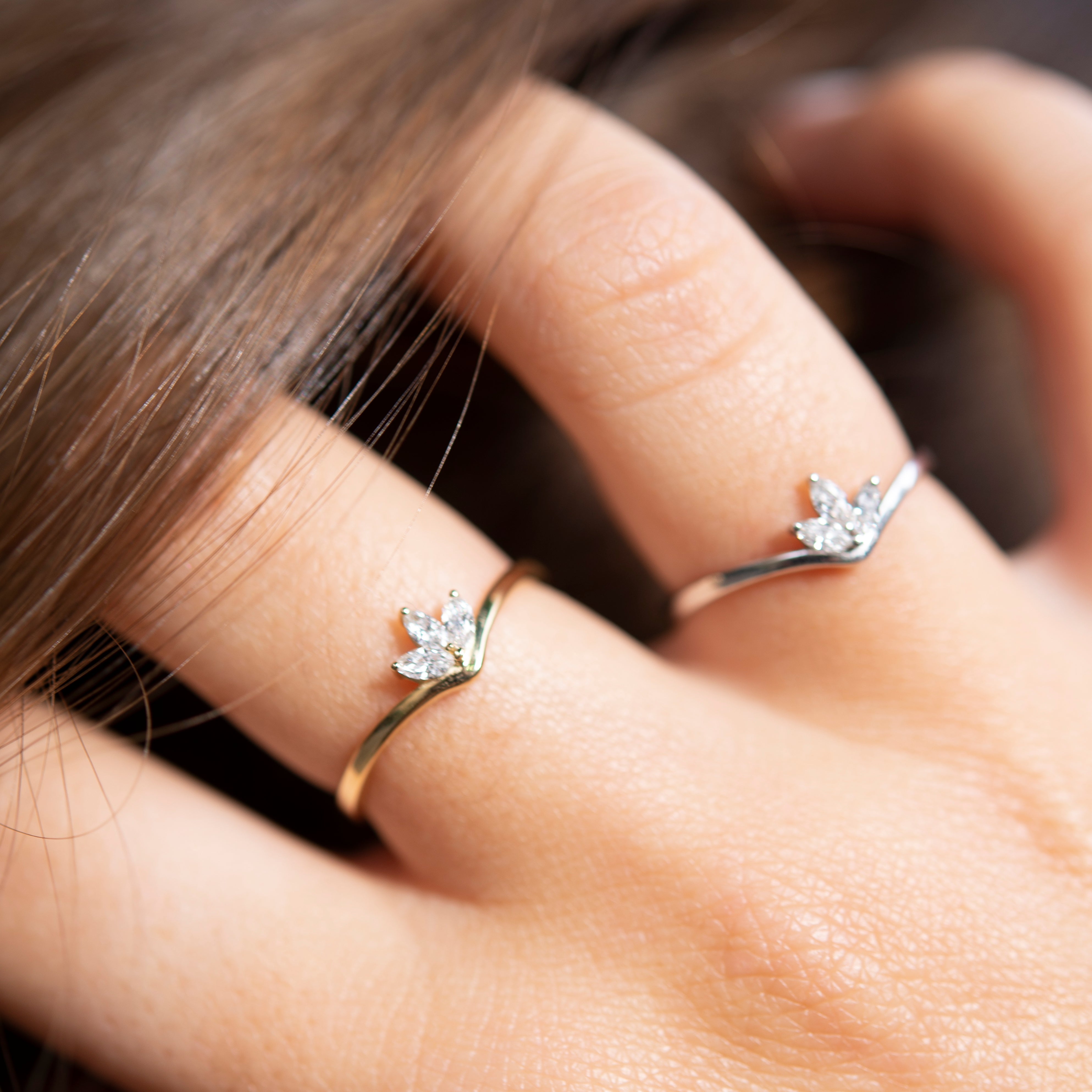 engagement ring white marquise diamonds