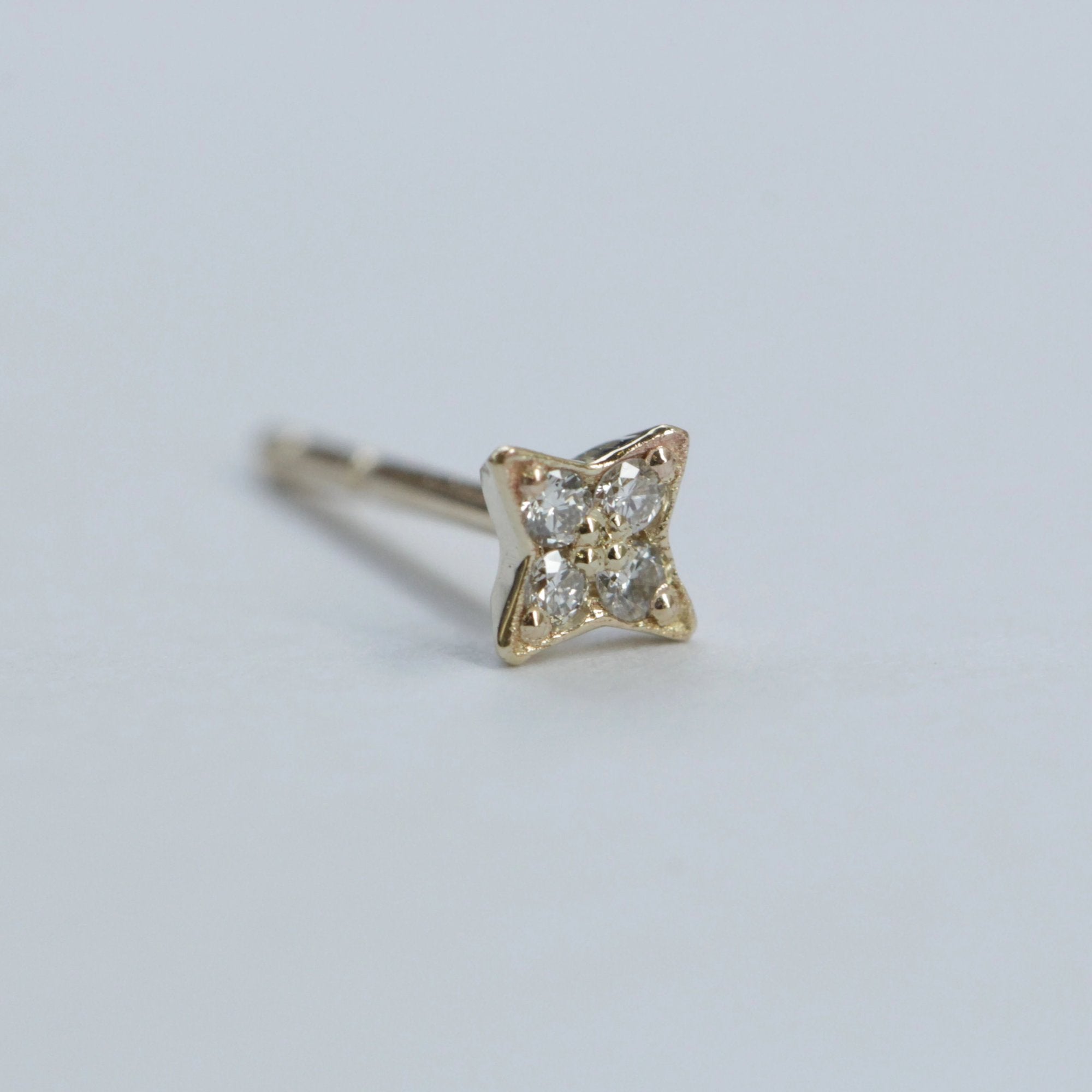 Mini Venus Gold Earring With White Diamonds