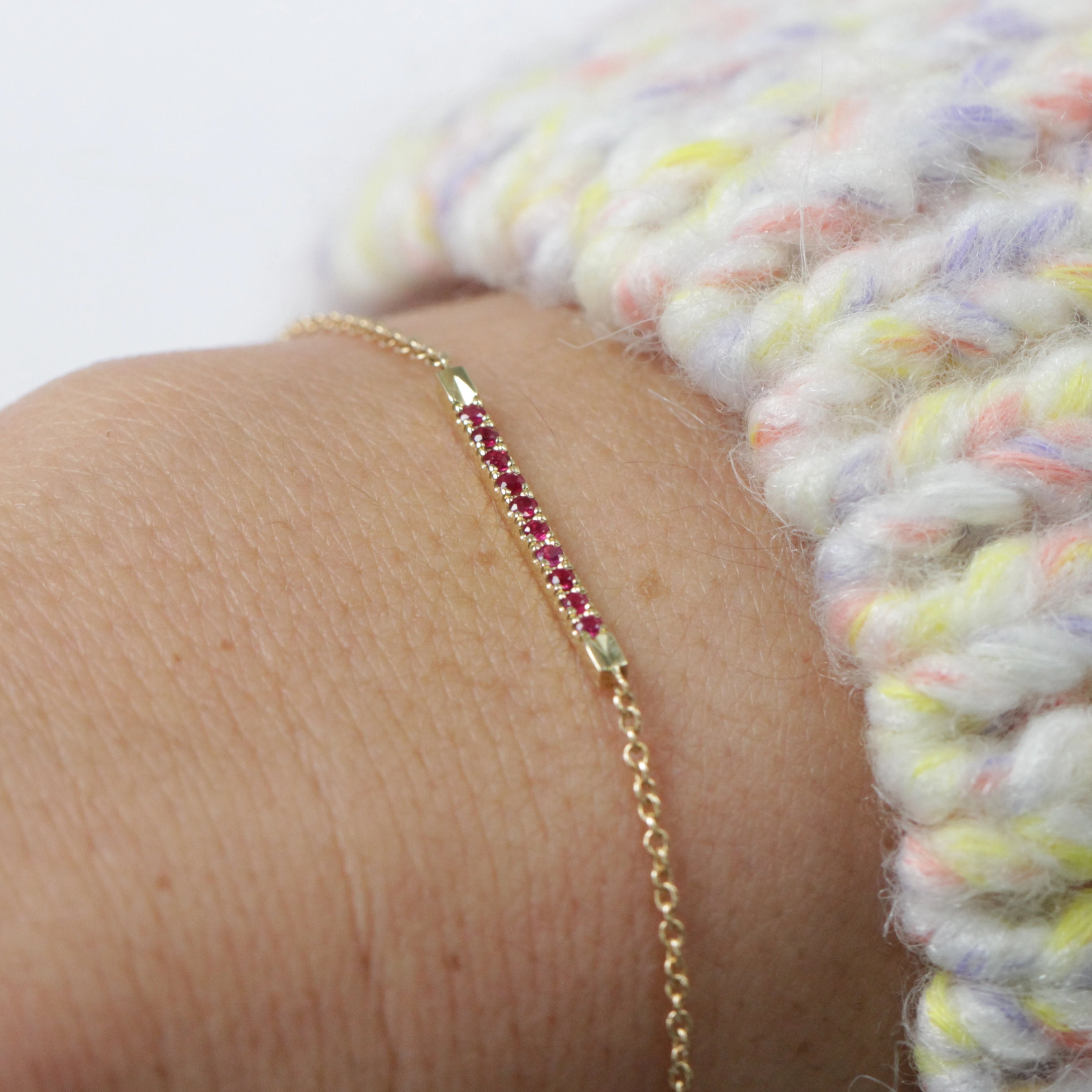 Andrea Gold Bracelet Set With rubies