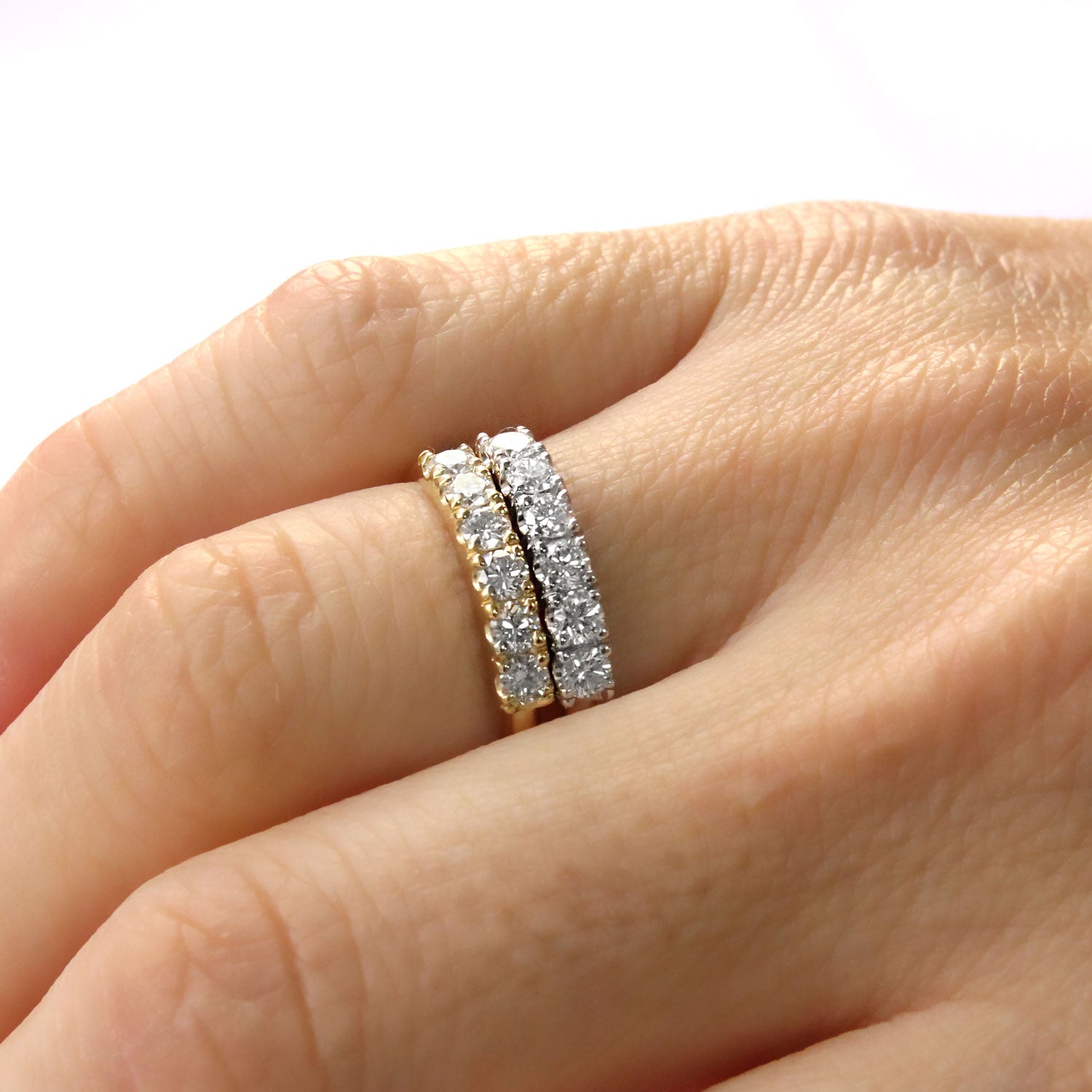 yellow gold ring white diamonds candy