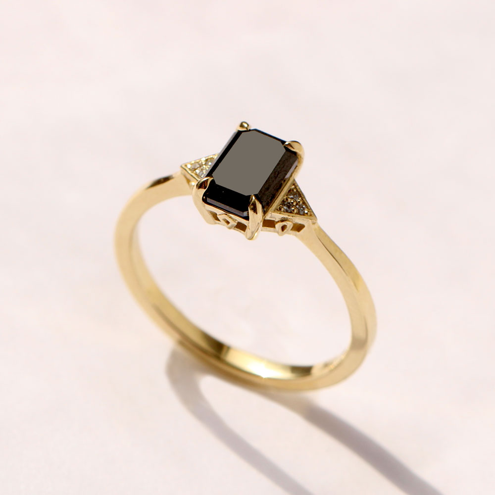 emerald cut black diamond