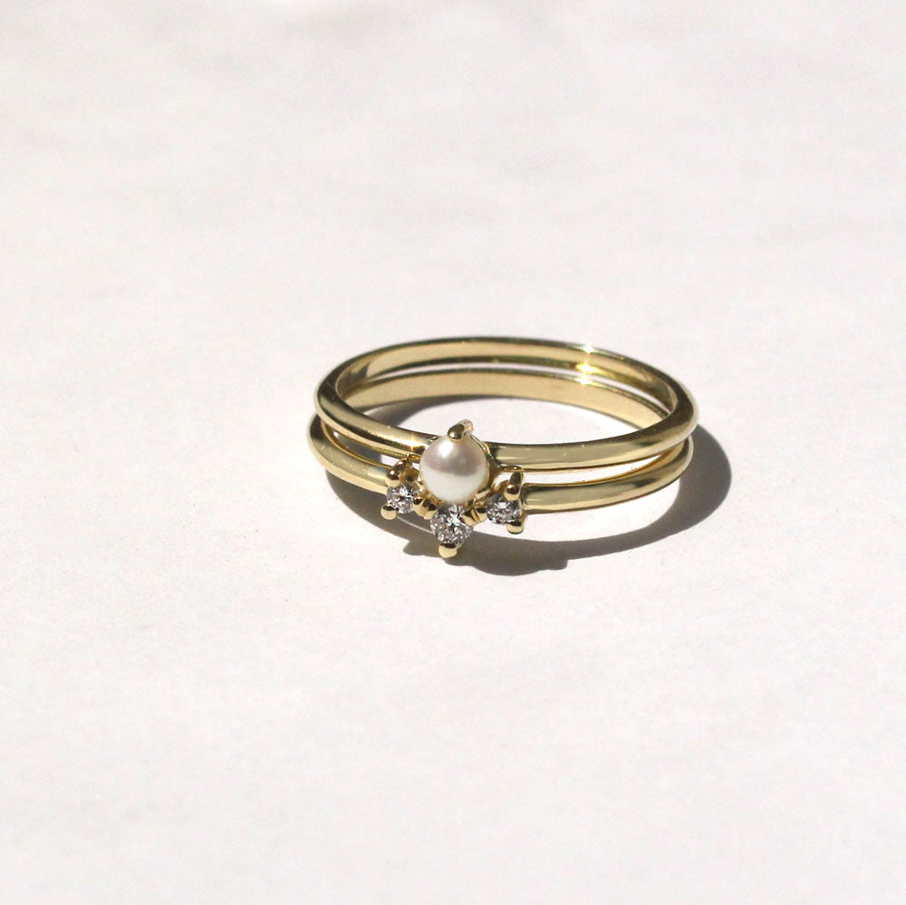 pearl on a gold ring