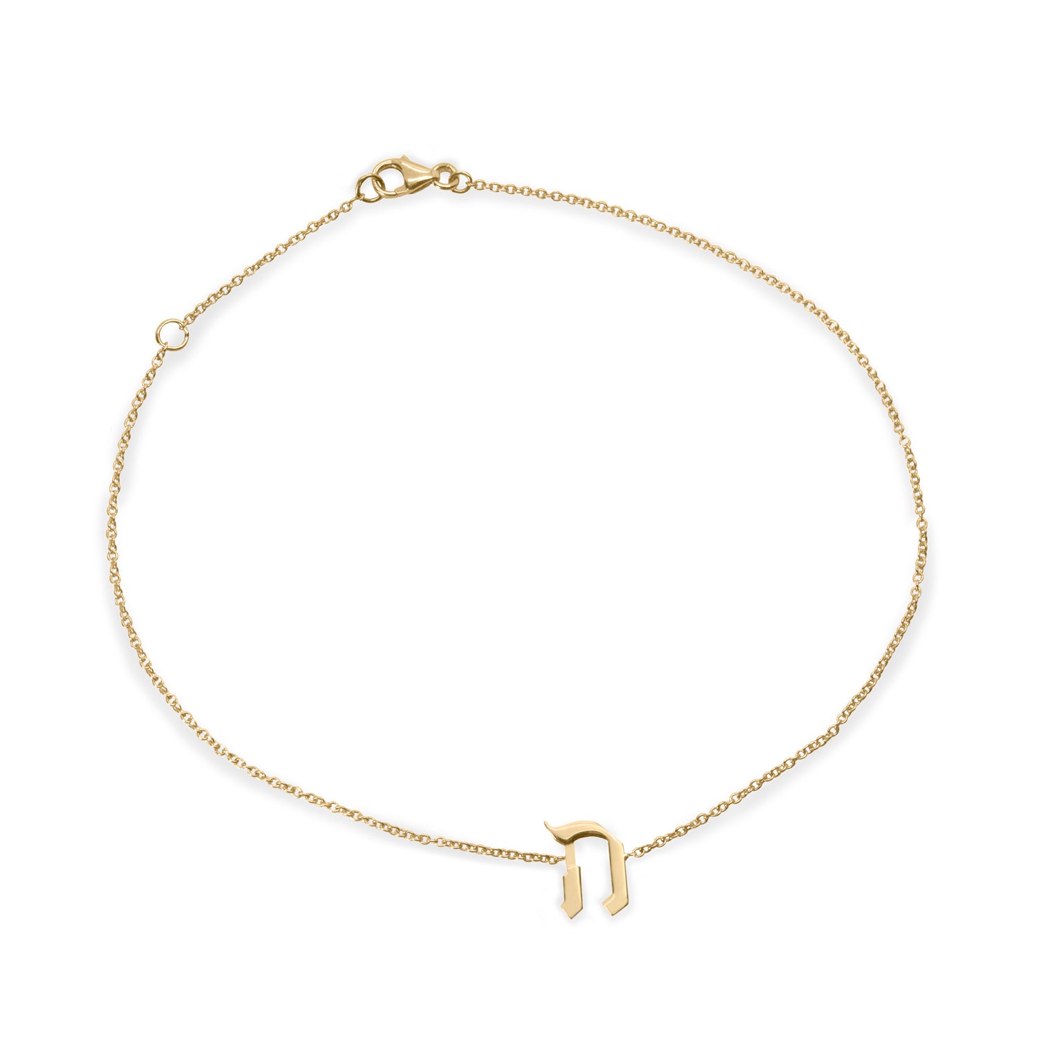gold anklet hebrew letter push gift