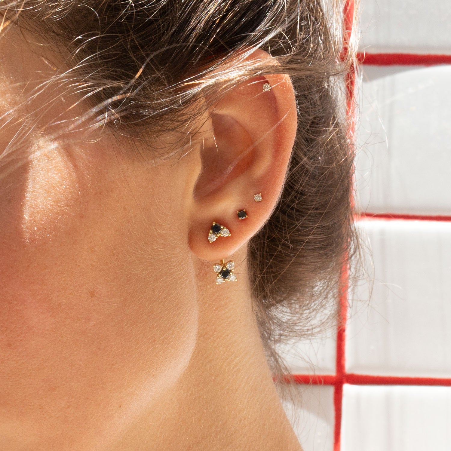 hanging gold earrings with flowers