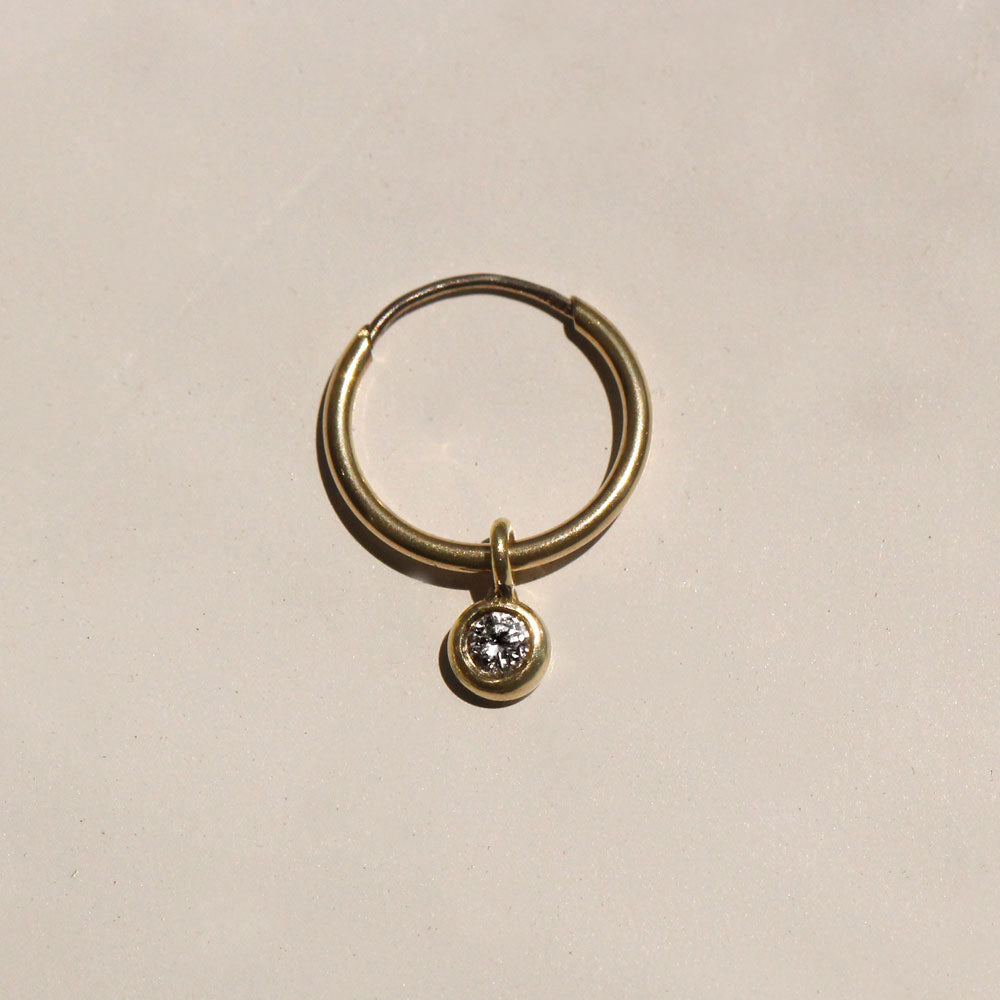 Alex Hoop Gold Earring with White Diamond