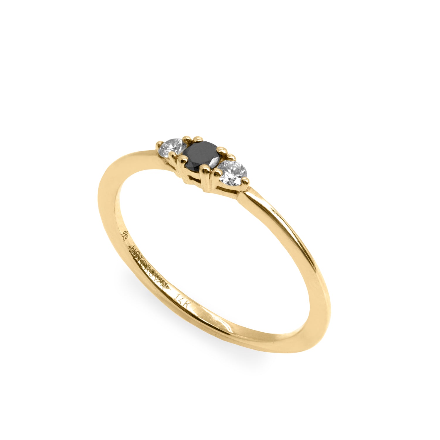 Audrey Ring White & Black 3 mm Diamond