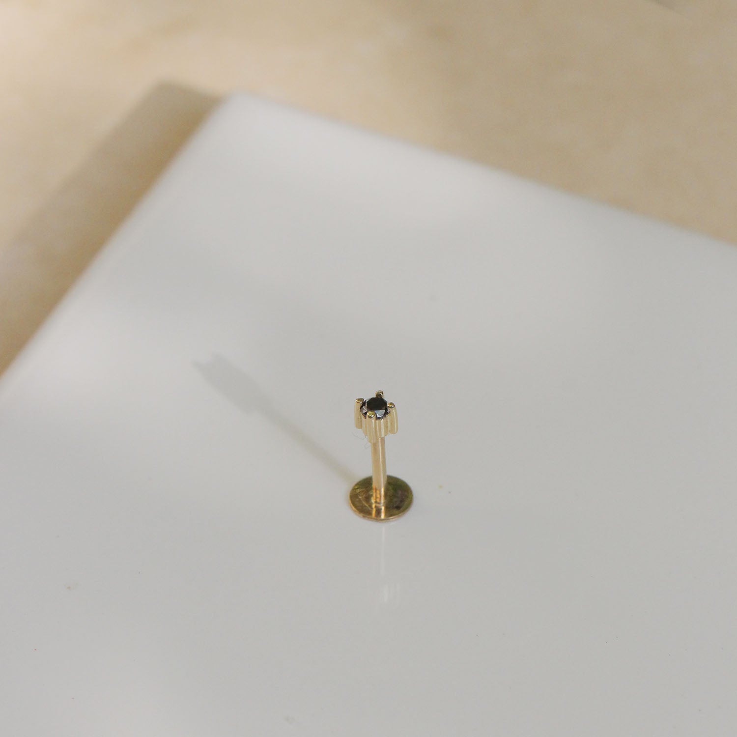 Martina Piercing Earring 2mm Black Diamond